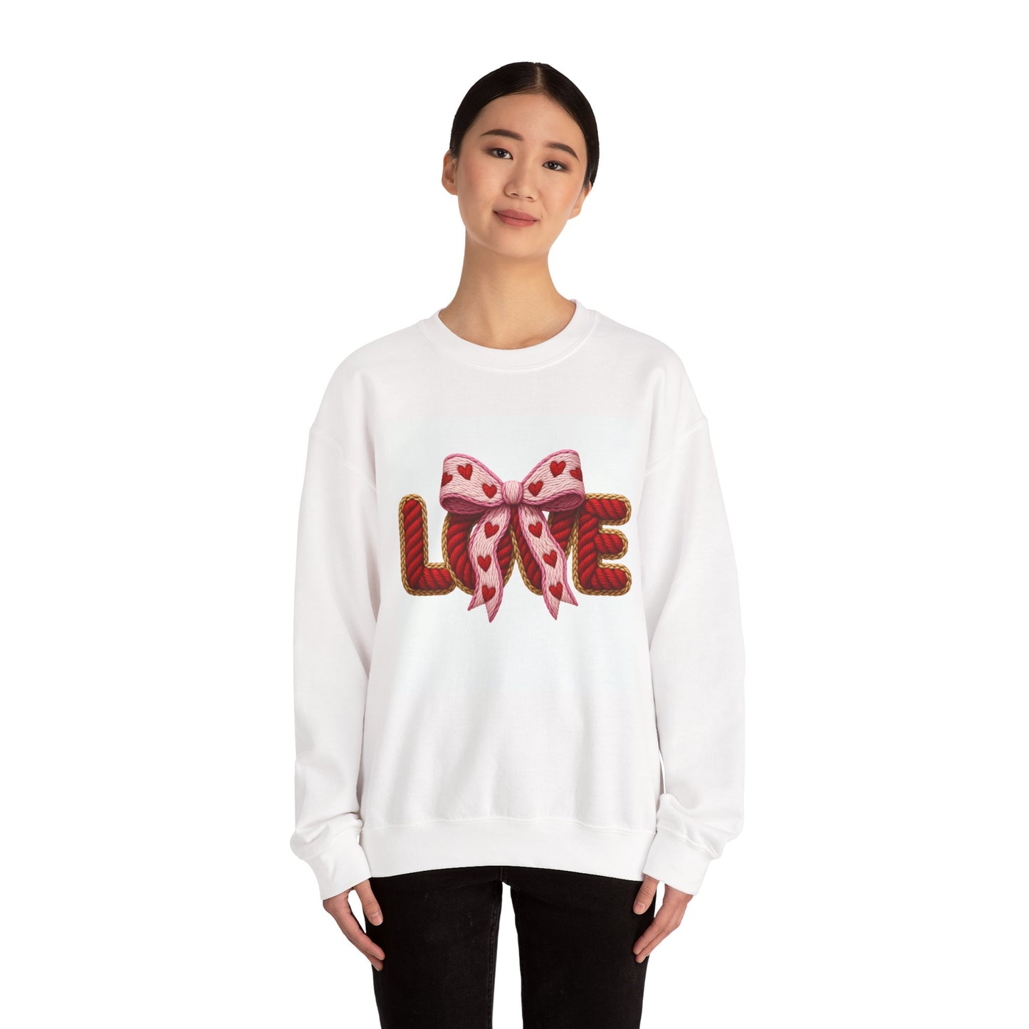 Love Bow sweatshirt | Heart Ribbon Valentine's Day design