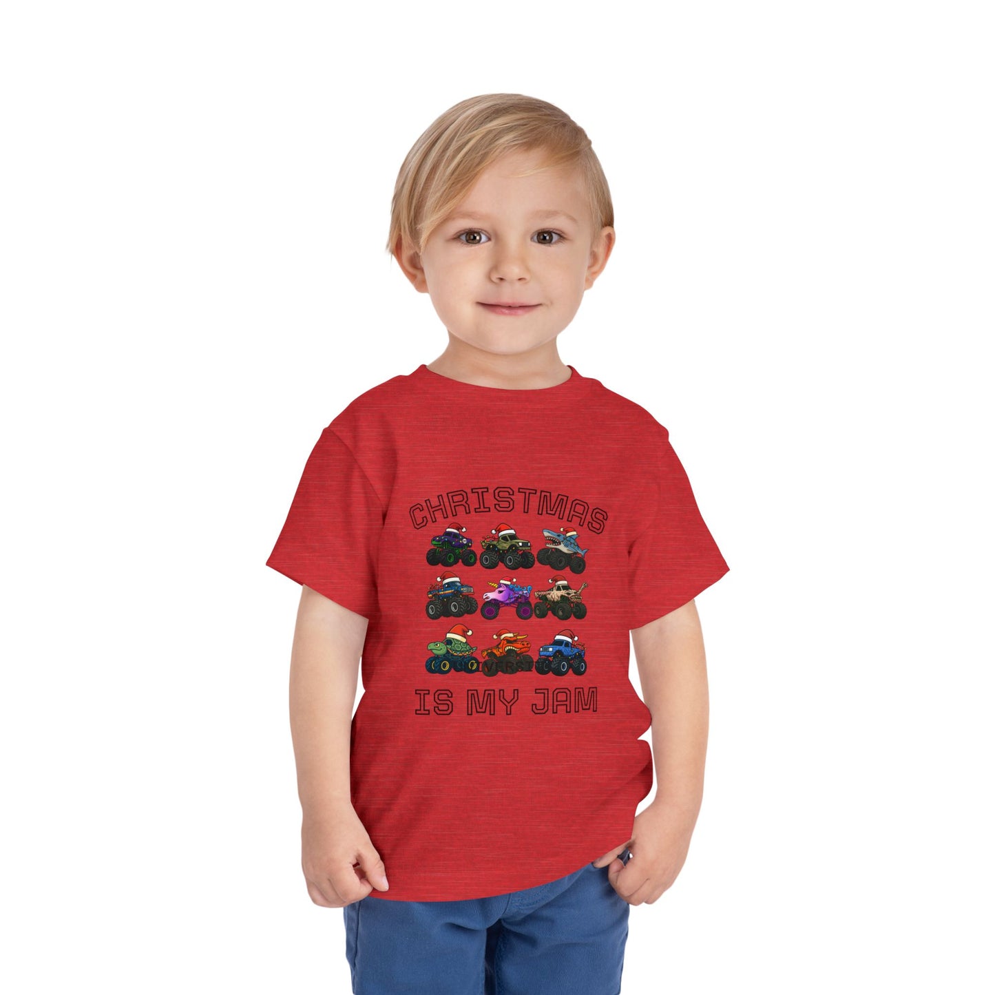 Toddler Tee - "Christmas Is My Jam" Monster Truck Holiday Shirt