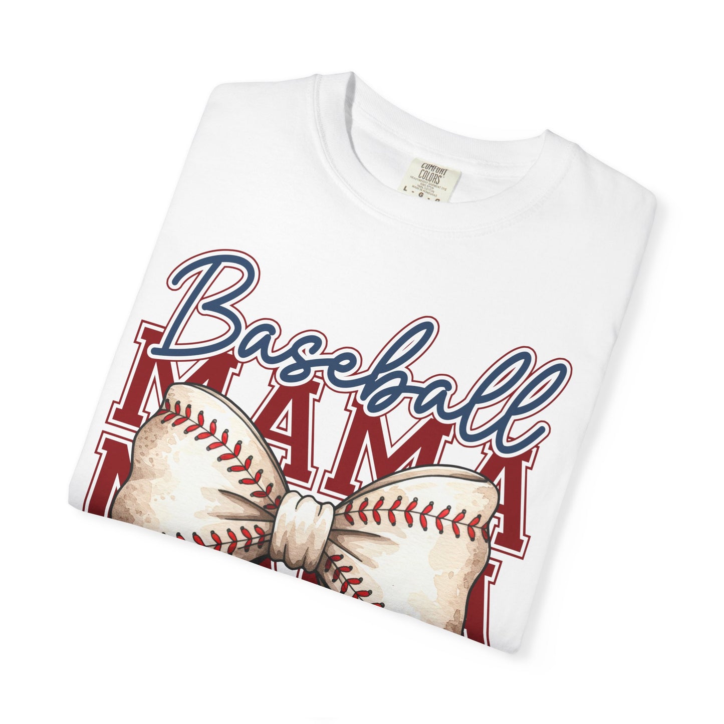 Baseball Mama T-Shirt — Bow Baseball Graphic Tee for Moms