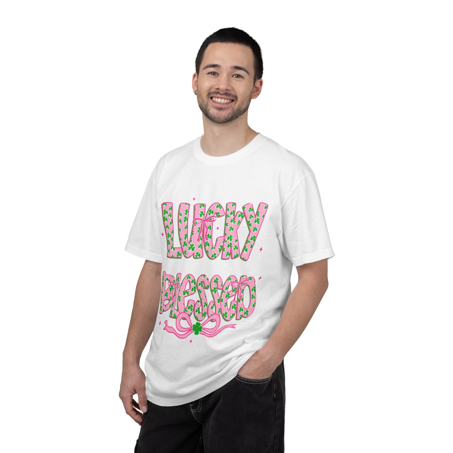 Lucky & Blessed T-Shirt — Floral Shamrock St. Patrick’s Day Tee