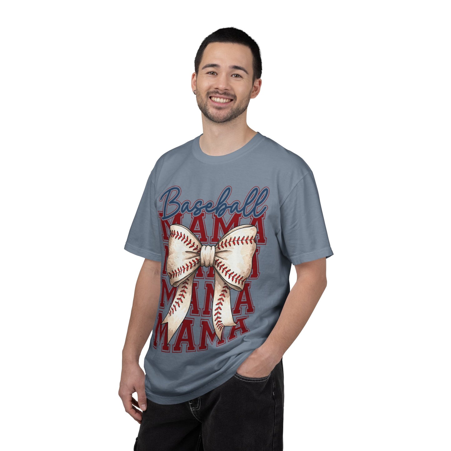 Baseball Mama T-Shirt — Bow Baseball Graphic Tee for Moms