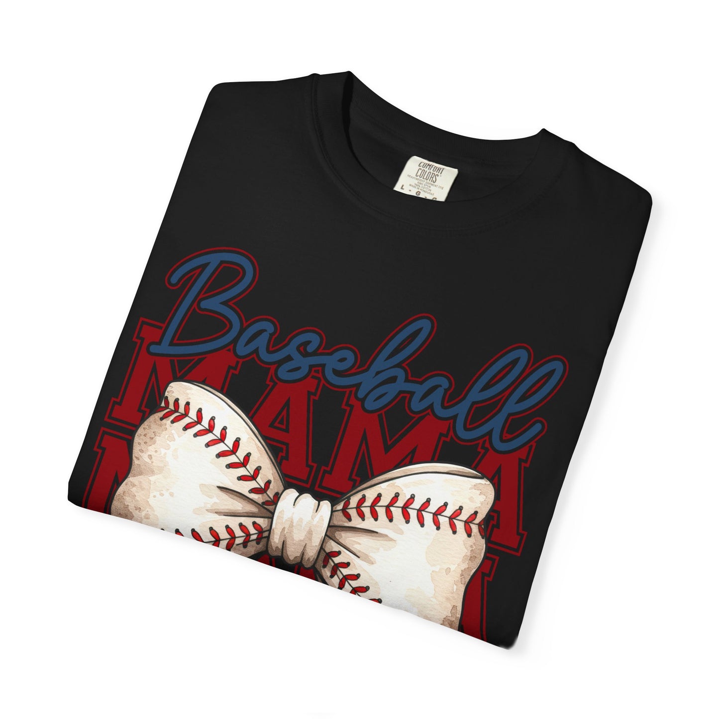Baseball Mama T-Shirt — Bow Baseball Graphic Tee for Moms