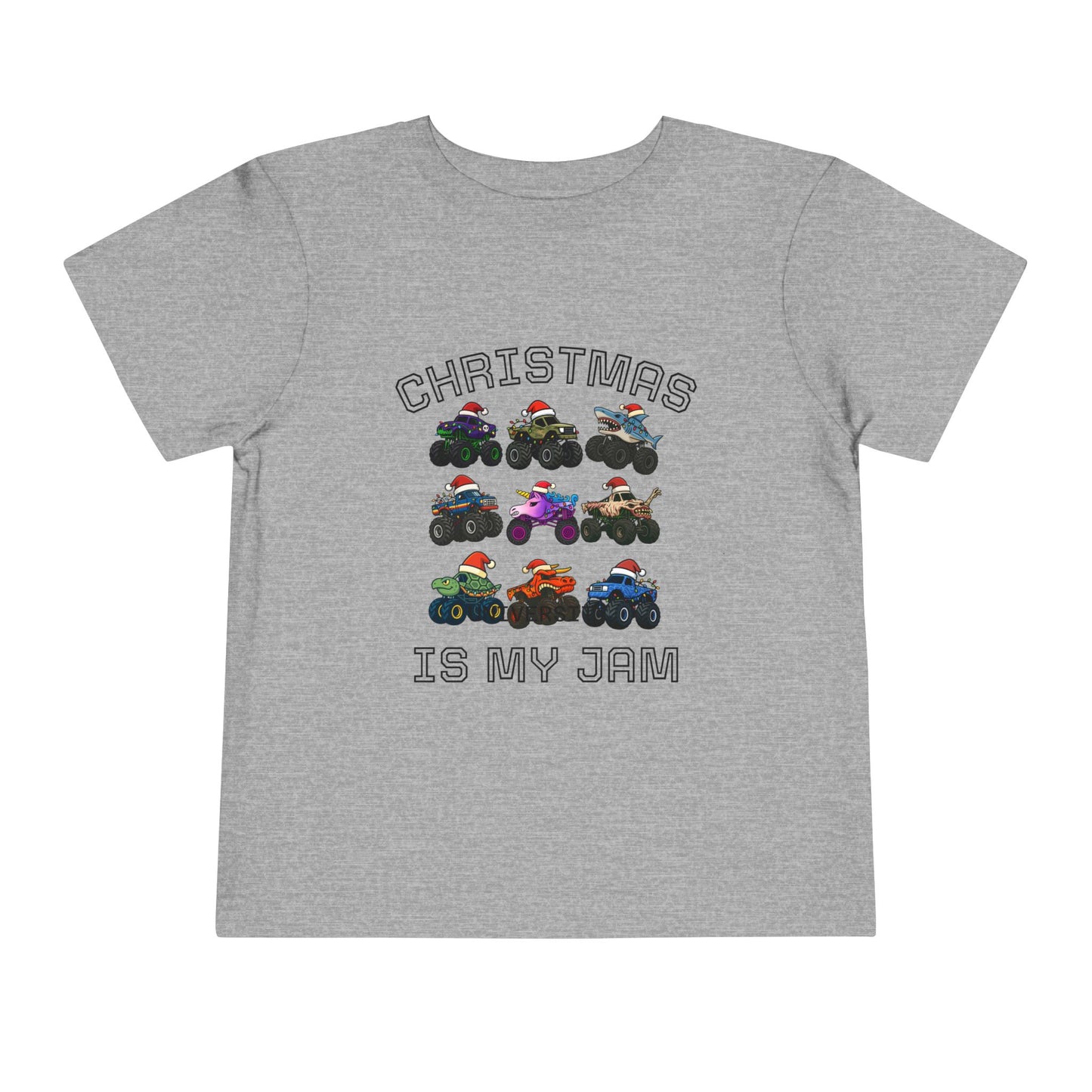 Toddler Tee - "Christmas Is My Jam" Monster Truck Holiday Shirt