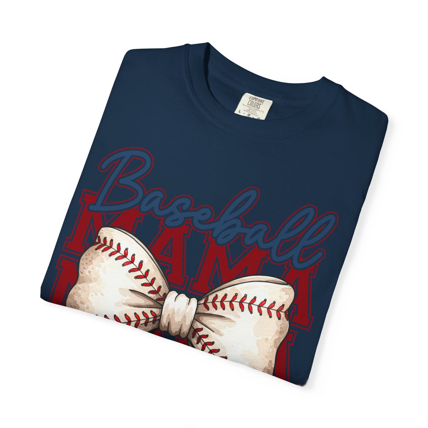 Baseball Mama T-Shirt — Bow Baseball Graphic Tee for Moms