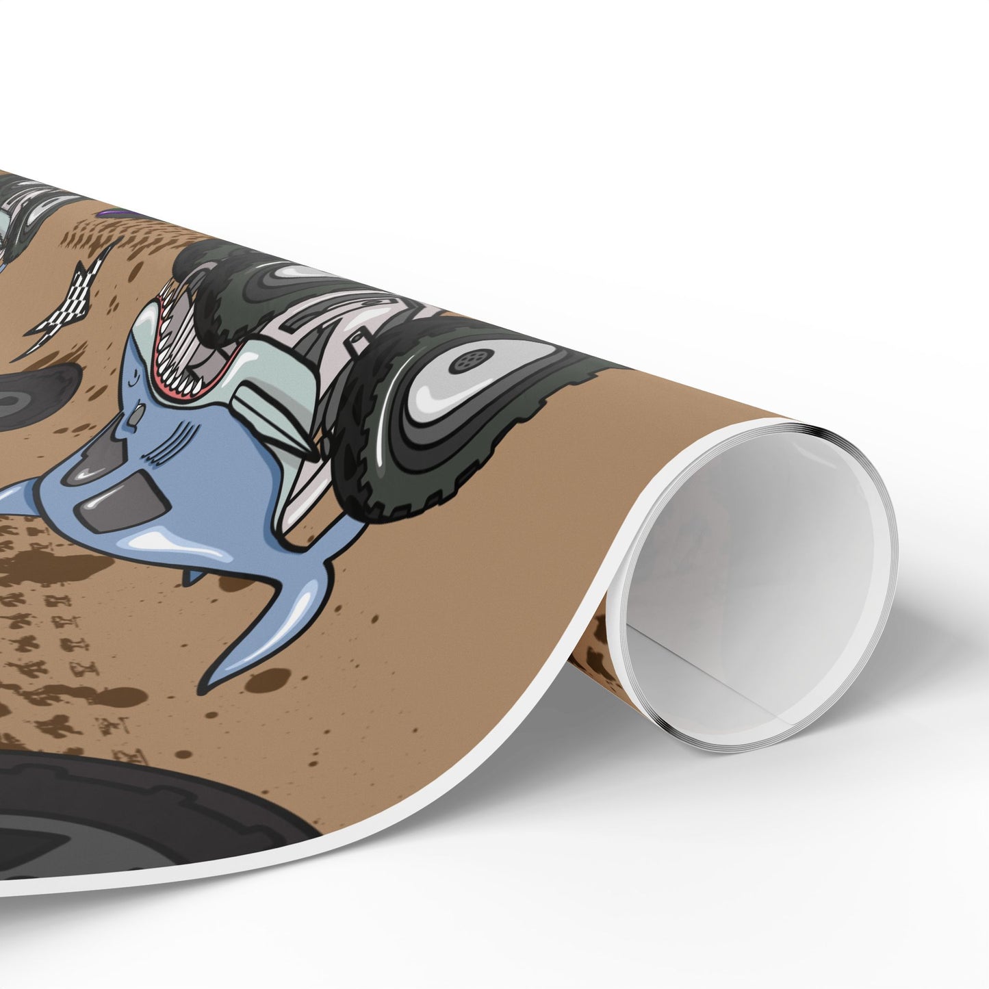 Monster Truck Wrapping Paper – Kids’ Brown Off‑Road Gift Wrap