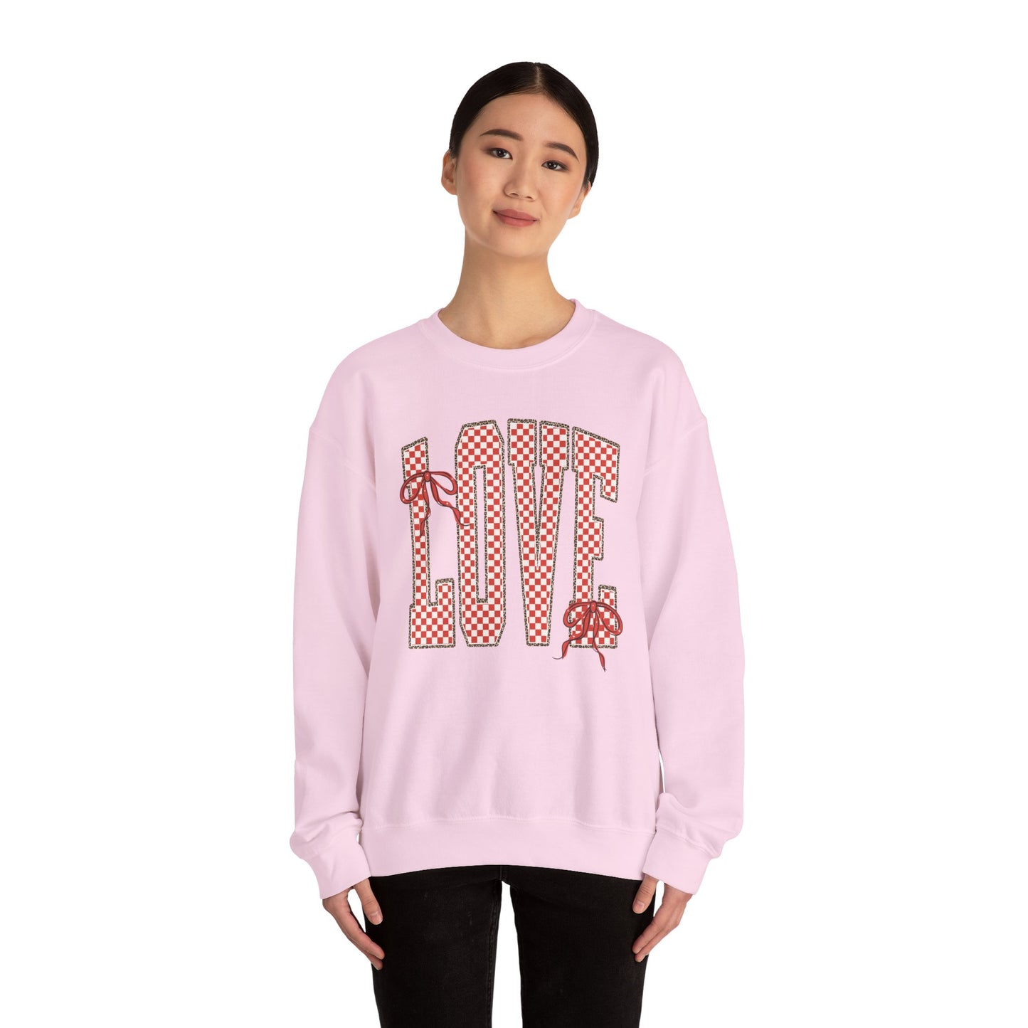 Love Leopard Check Valentines Sweatshirt
