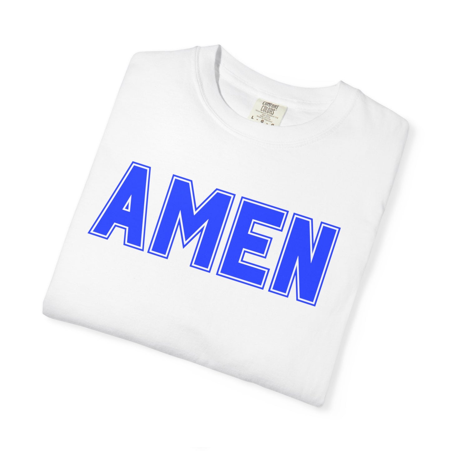 AMEN T-Shirt — Bold Blue Religious Graphic Tee