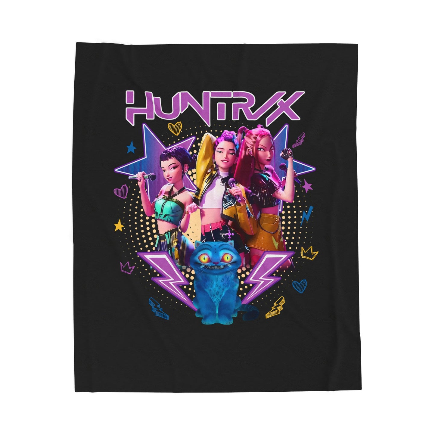 HUNTRAX Velveteen Plush Blanket - Cozy Graphic Throw for Gamers