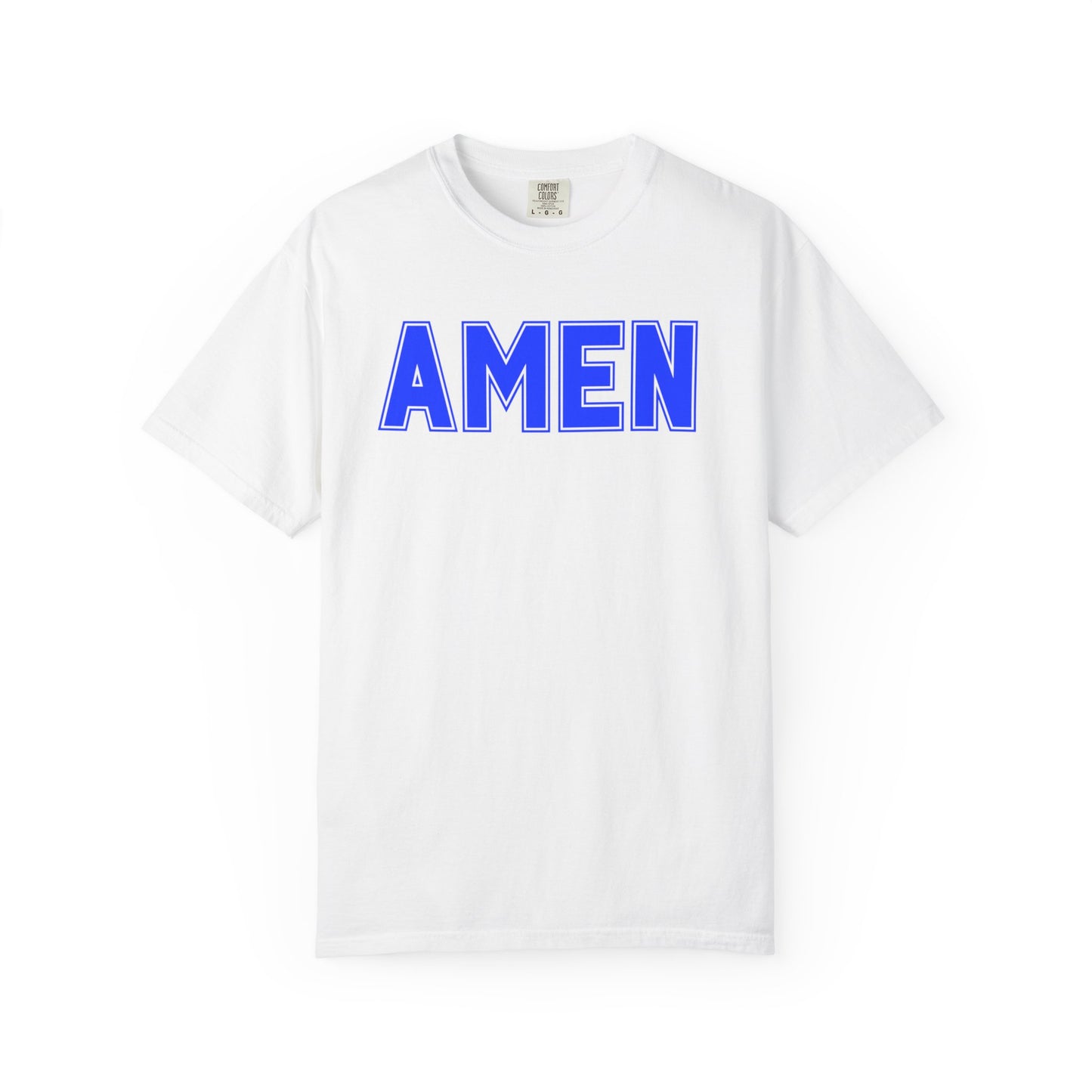 AMEN T-Shirt — Bold Blue Religious Graphic Tee