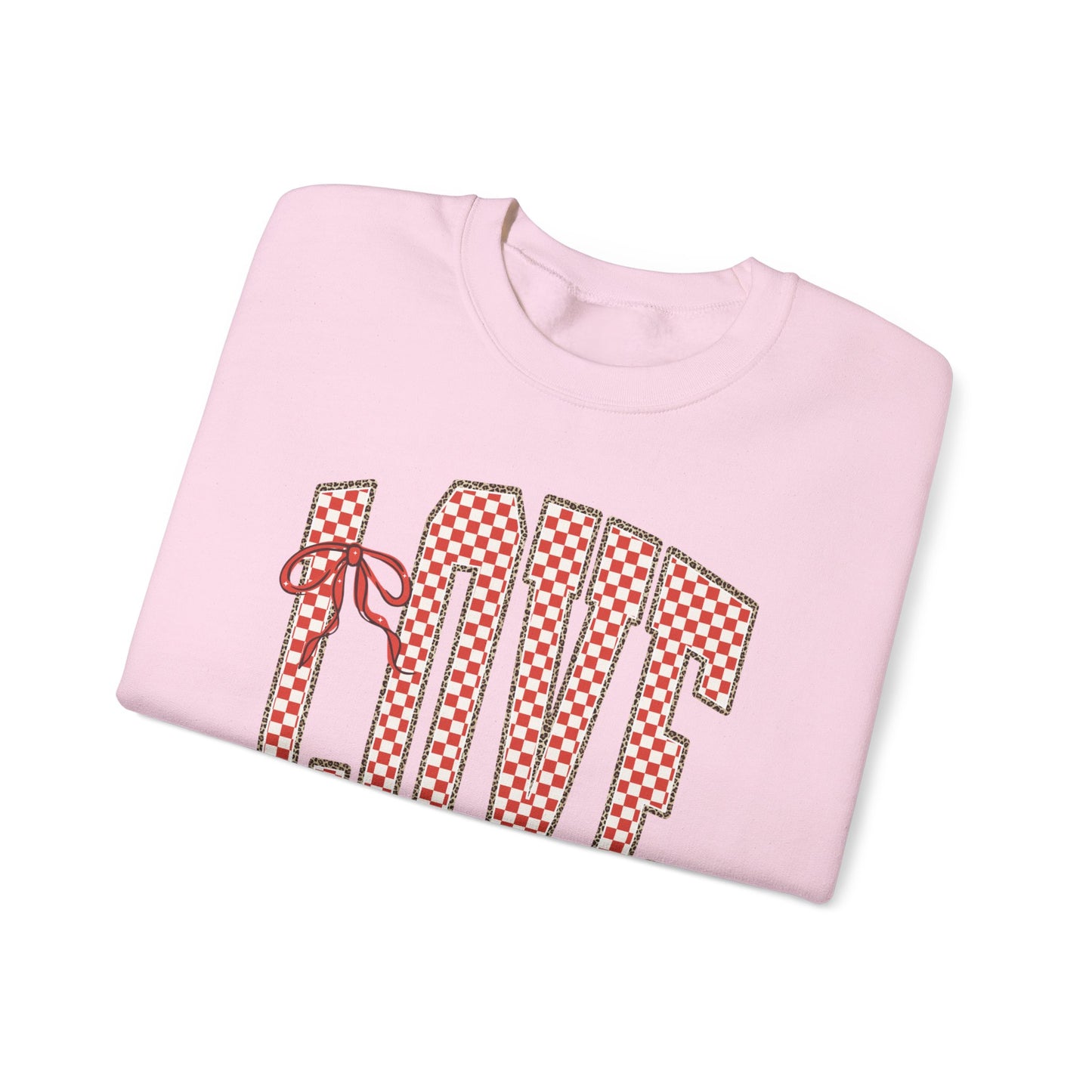 Love Leopard Check Valentines Sweatshirt
