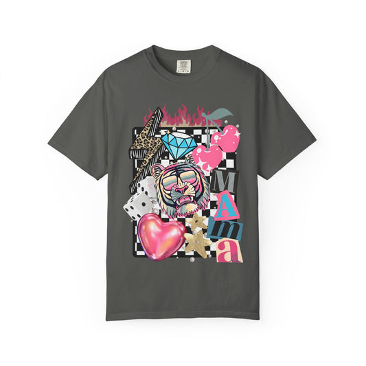 Graphic T-Shirt — Retro Pop Heart & Diamond Collage Design