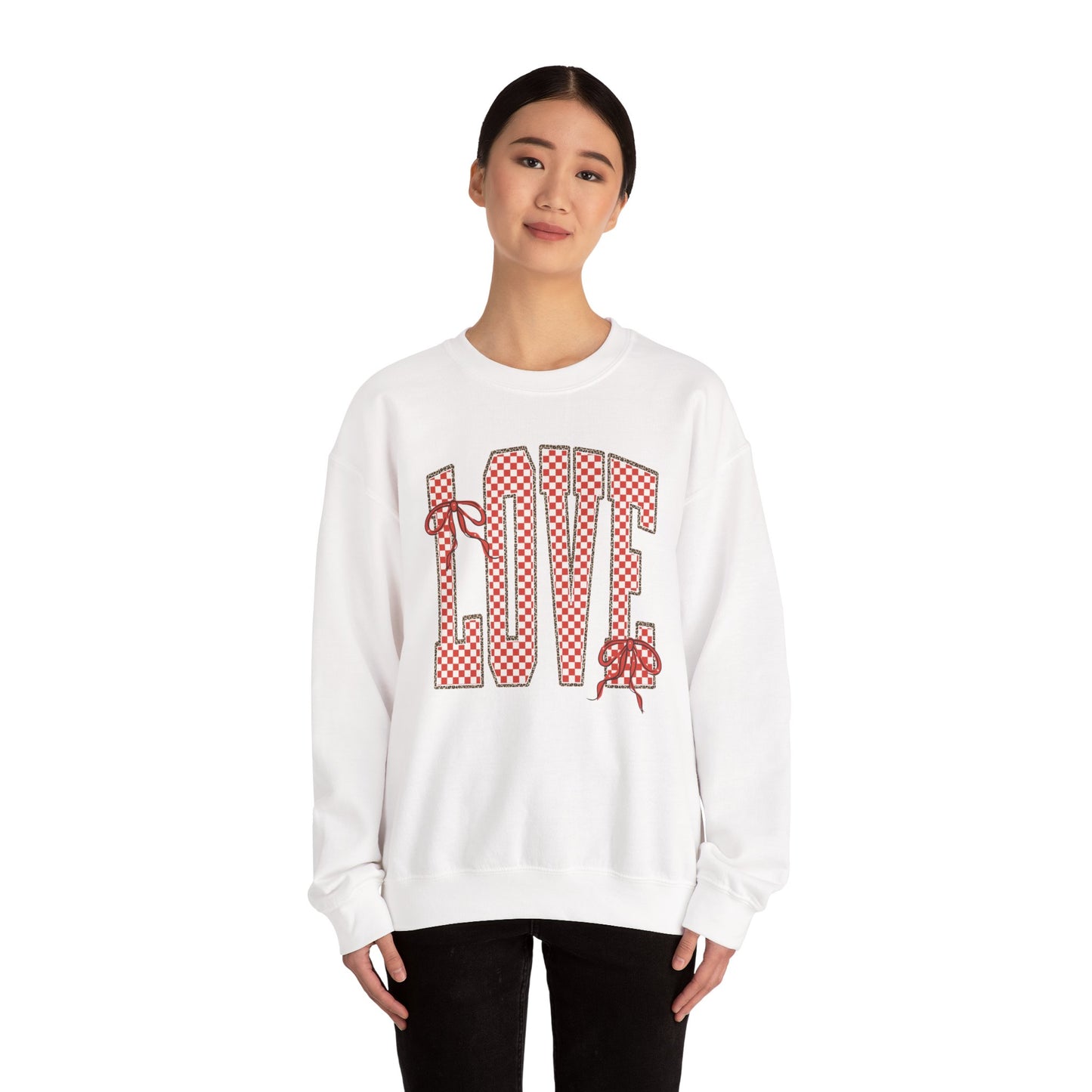 Love Leopard Check Valentines Sweatshirt