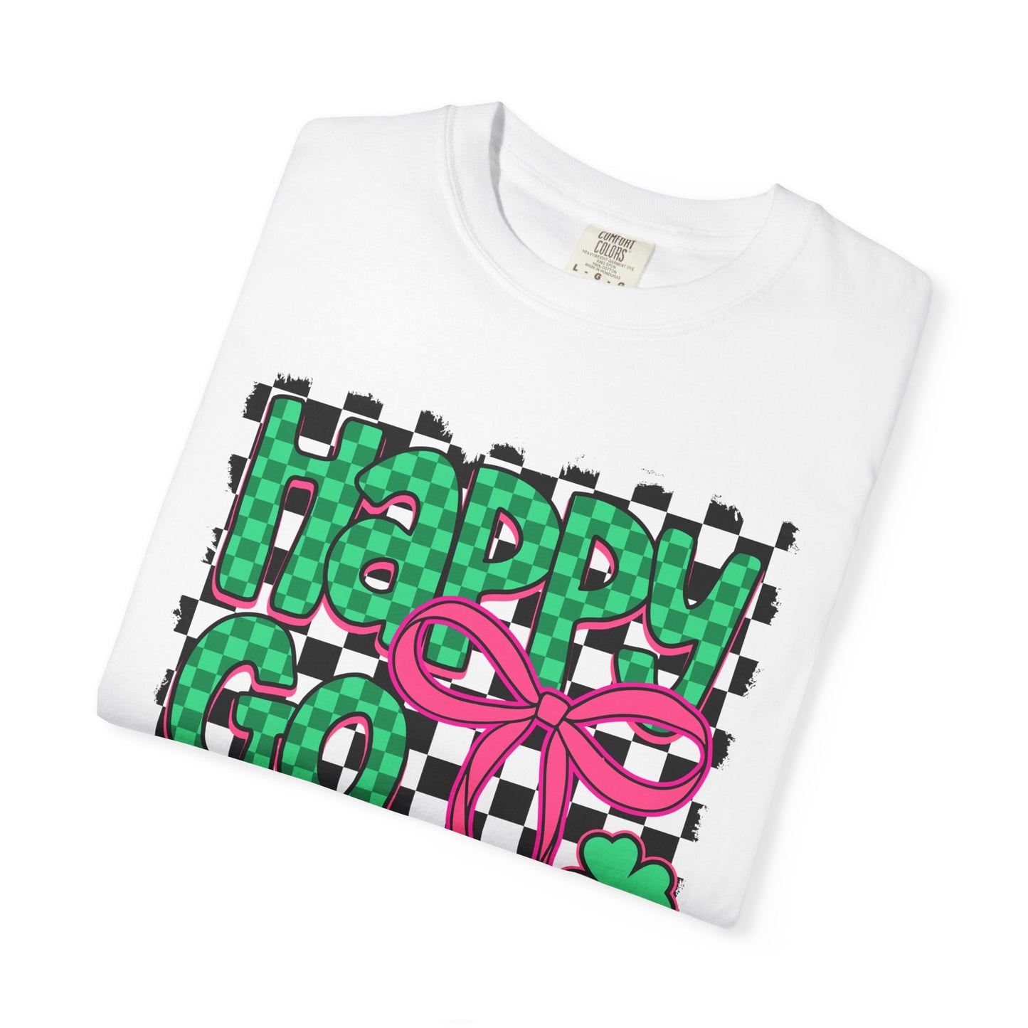 Happy Go Lucky T-Shirt – Retro Checkerboard St. Patrick’s Day Tee