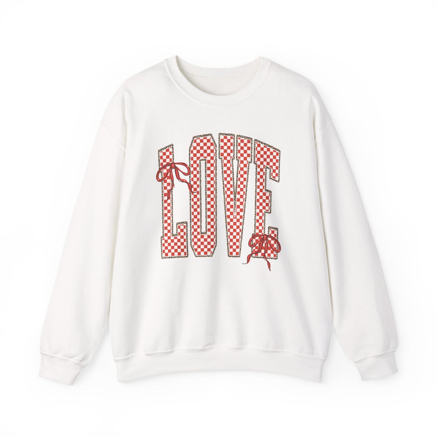Love Leopard Check Valentines Sweatshirt