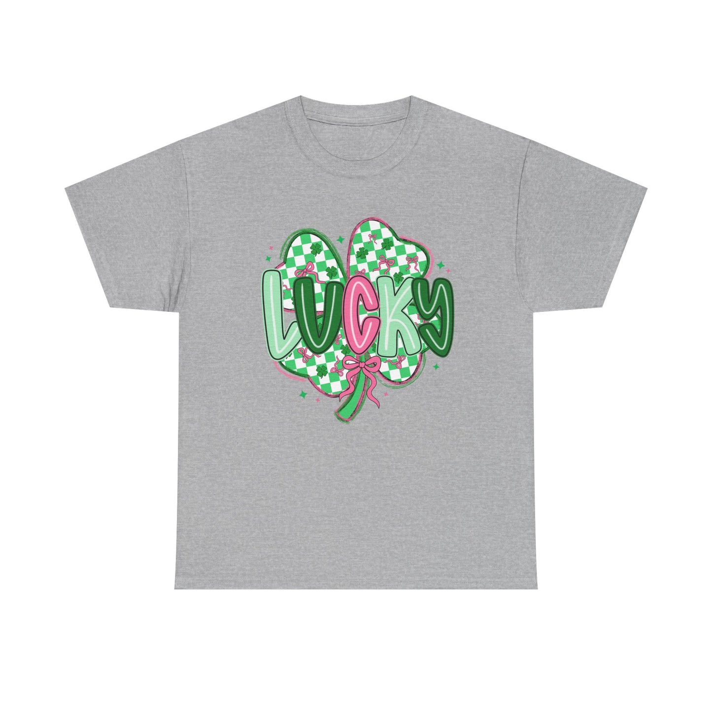Lucky Clover Heart T-Shirt — Green Checkered St. Patrick’s Day Tee
