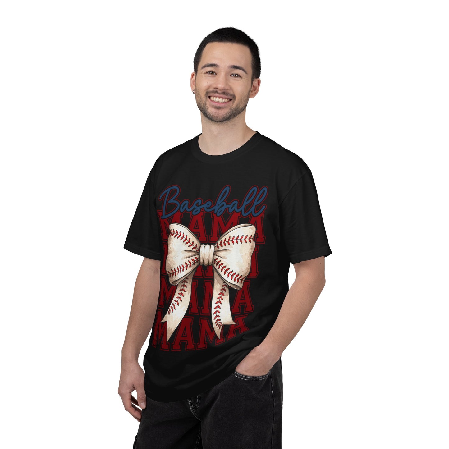 Baseball Mama T-Shirt — Bow Baseball Graphic Tee for Moms
