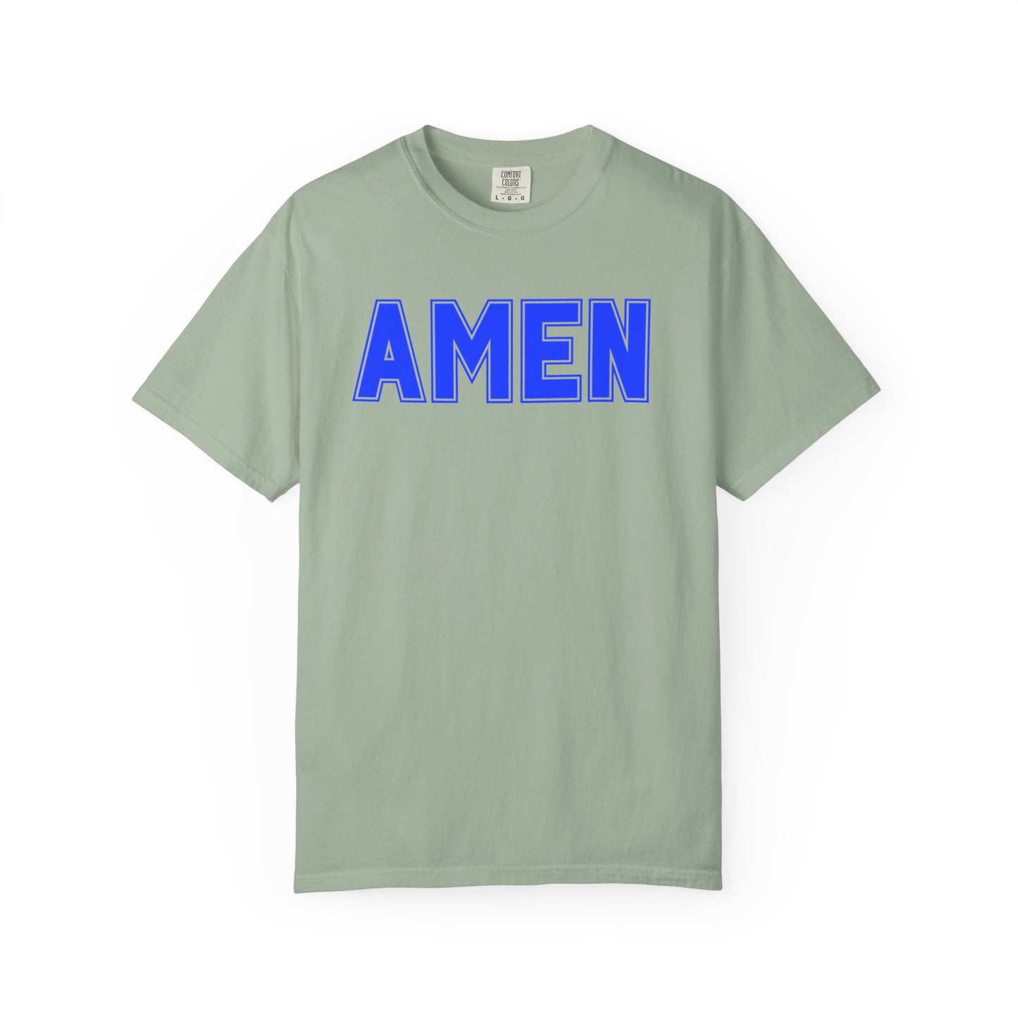 AMEN T-Shirt — Bold Blue Religious Graphic Tee