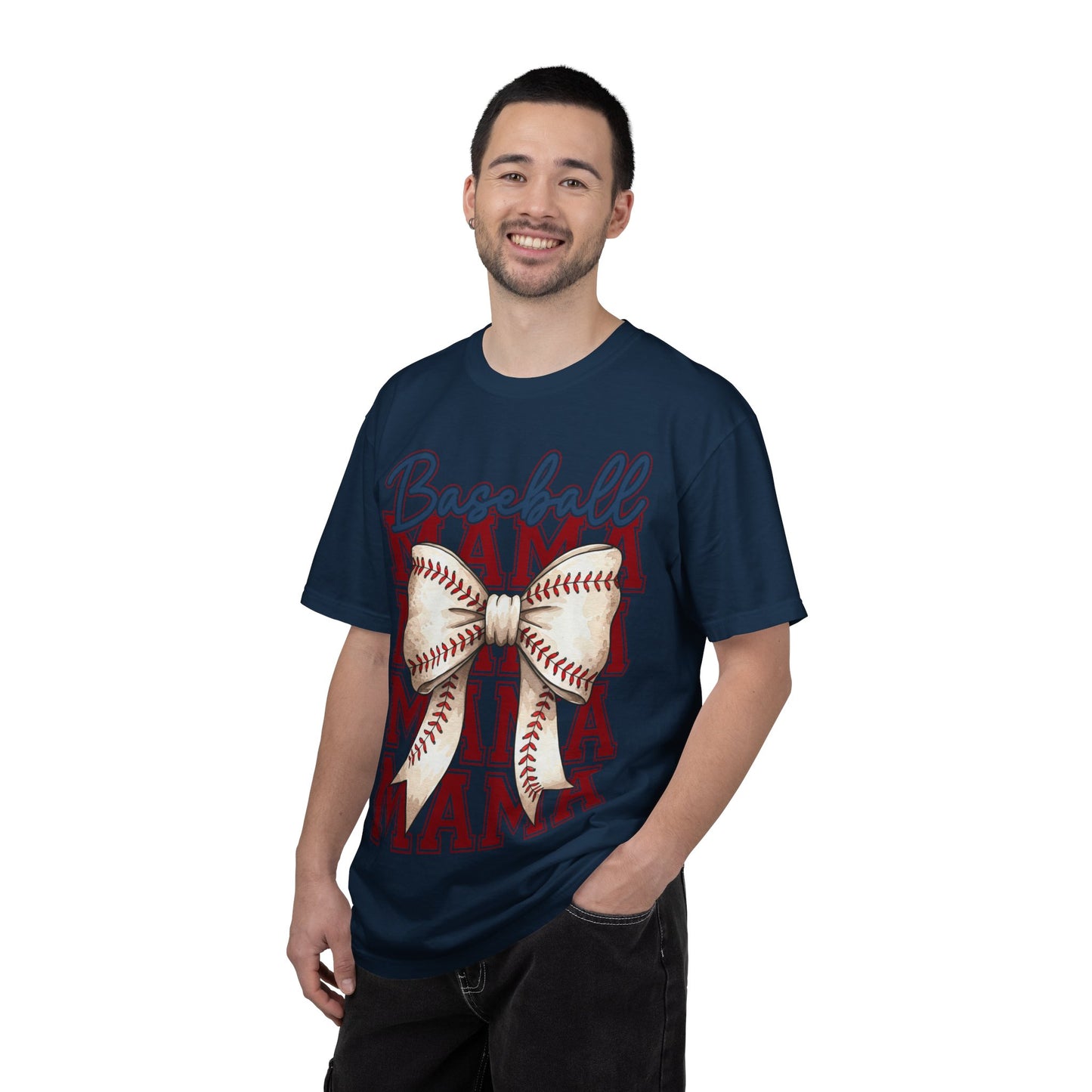 Baseball Mama T-Shirt — Bow Baseball Graphic Tee for Moms