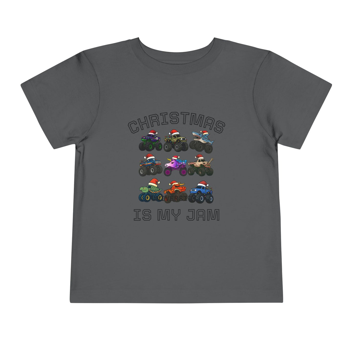 Toddler Tee - "Christmas Is My Jam" Monster Truck Holiday Shirt