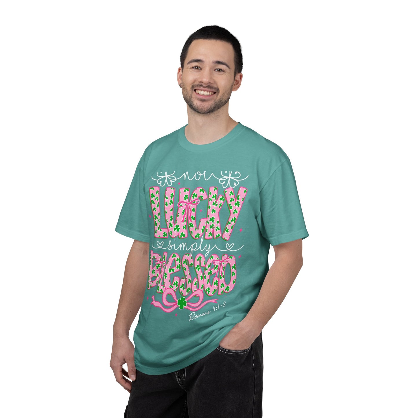 Lucky & Blessed T-Shirt — Floral Shamrock St. Patrick’s Day Tee