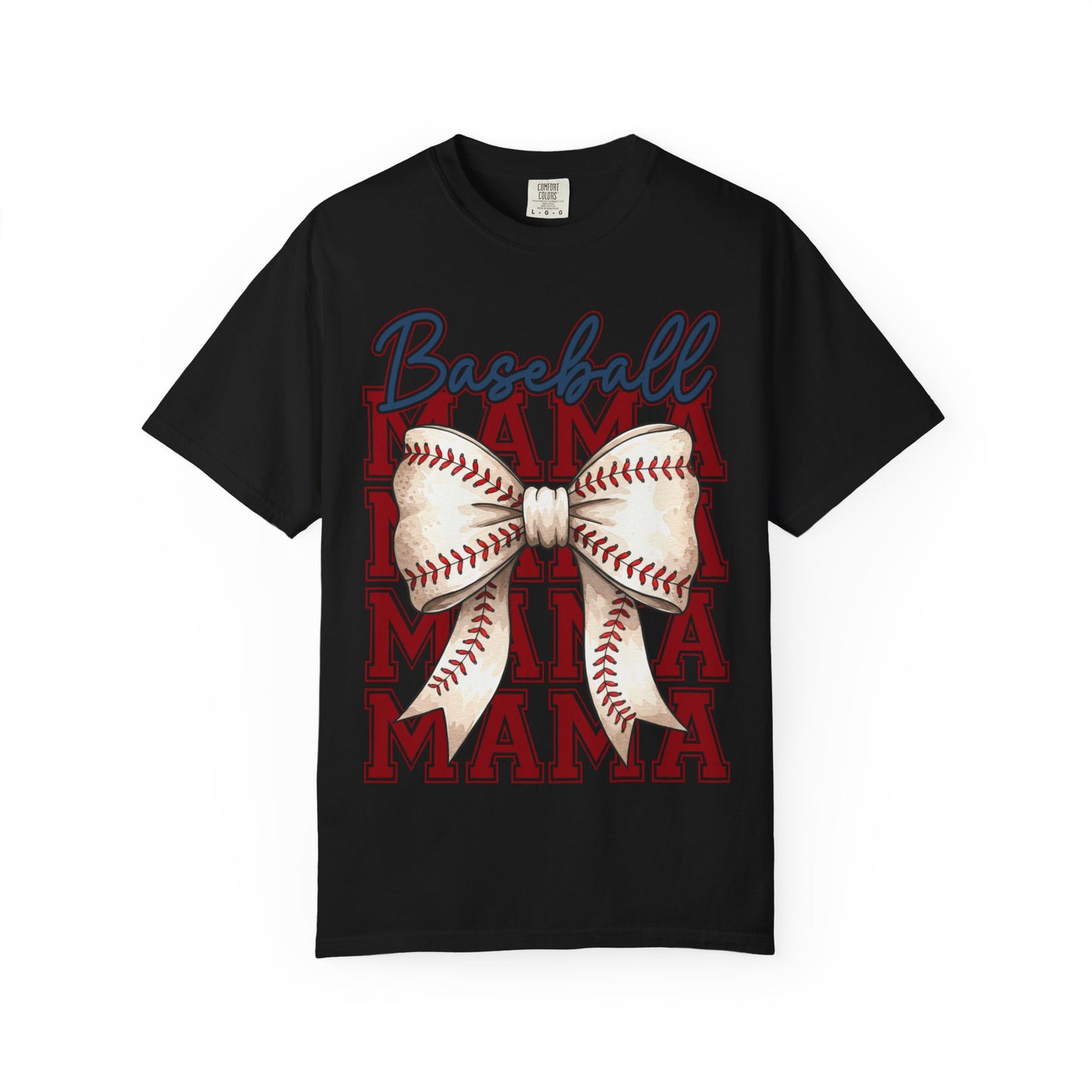 Baseball Mama T-Shirt — Bow Baseball Graphic Tee for Moms