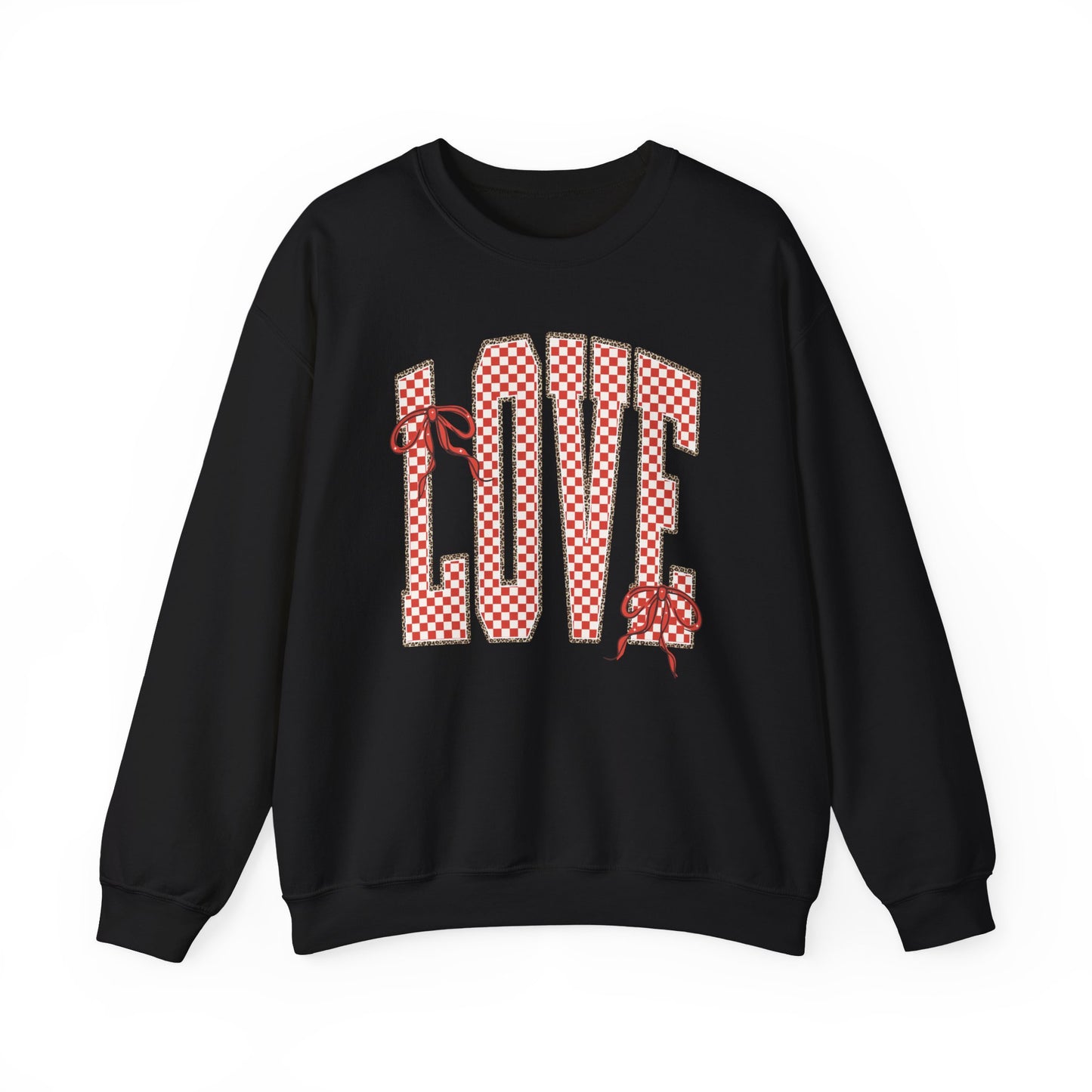 Love Leopard Check Valentines Sweatshirt