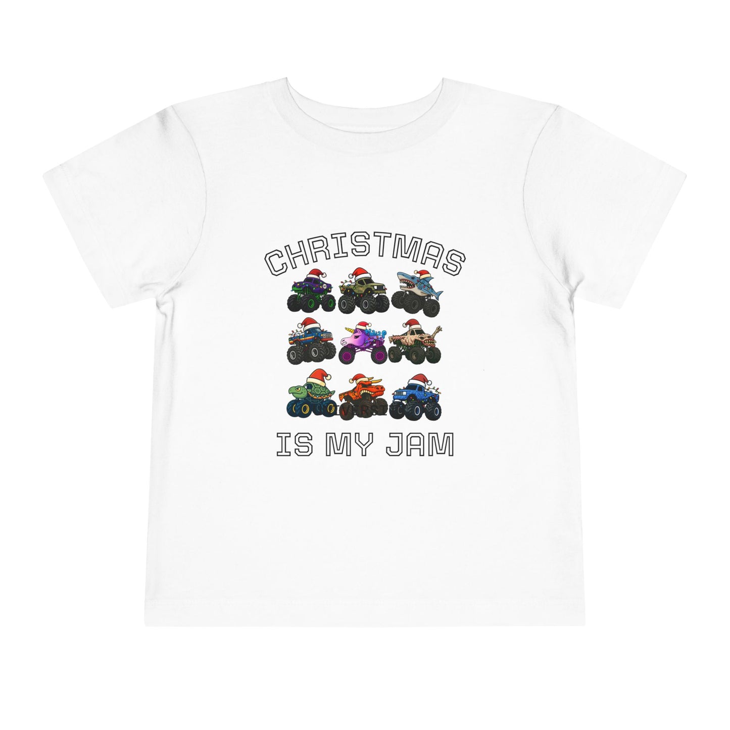 Toddler Tee - "Christmas Is My Jam" Monster Truck Holiday Shirt