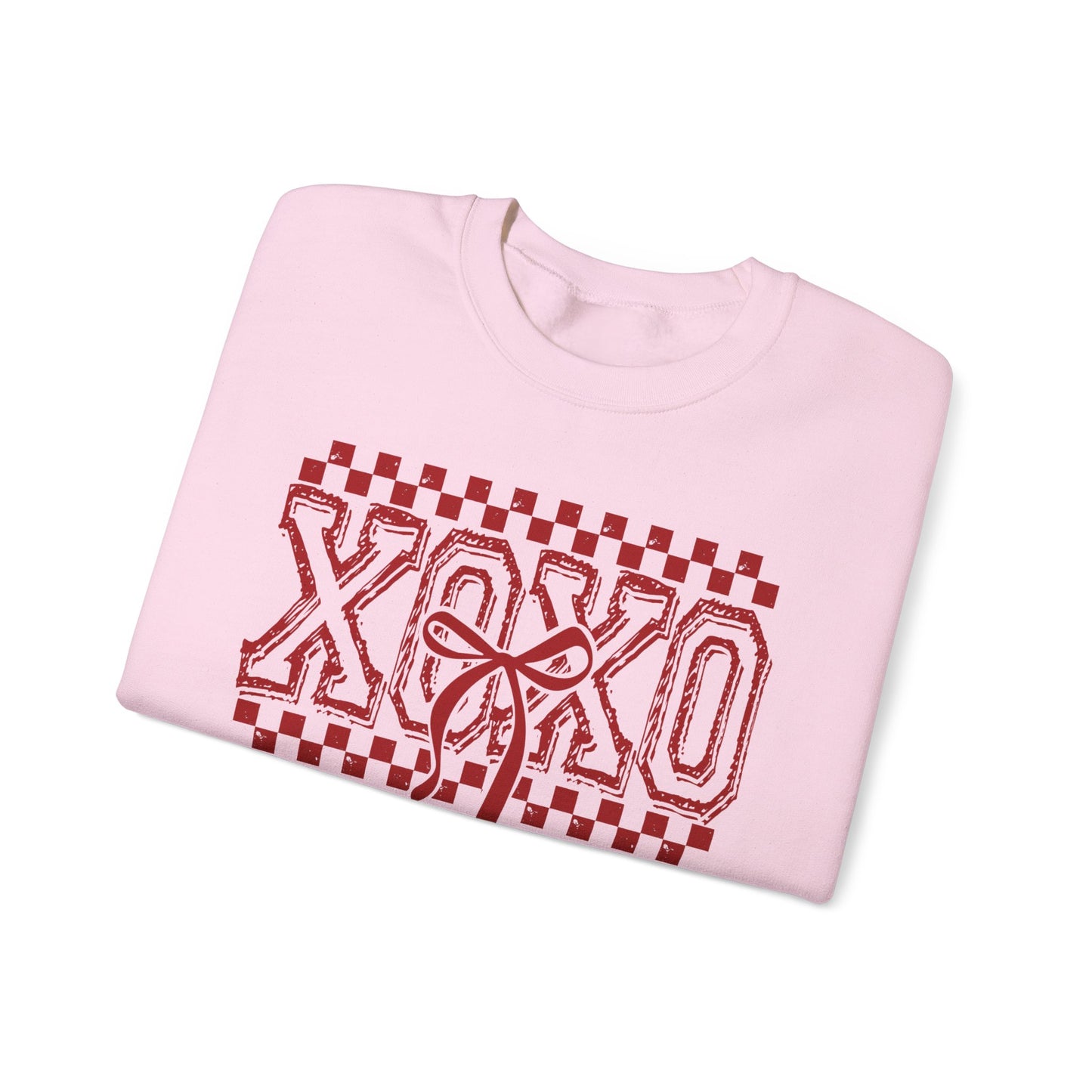 XOXO Check Crewneck Sweatshirt | Valentine Heart Checker Design