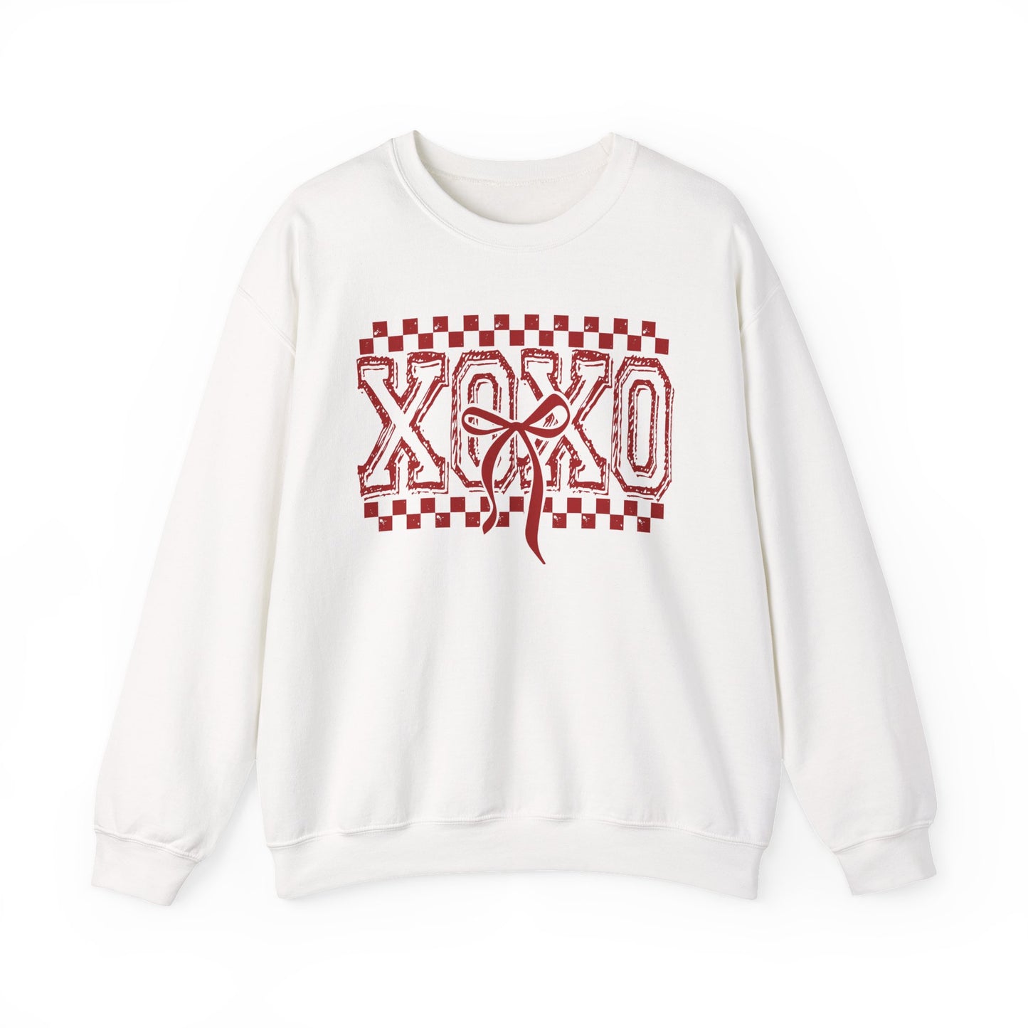 XOXO Check Crewneck Sweatshirt | Valentine Heart Checker Design