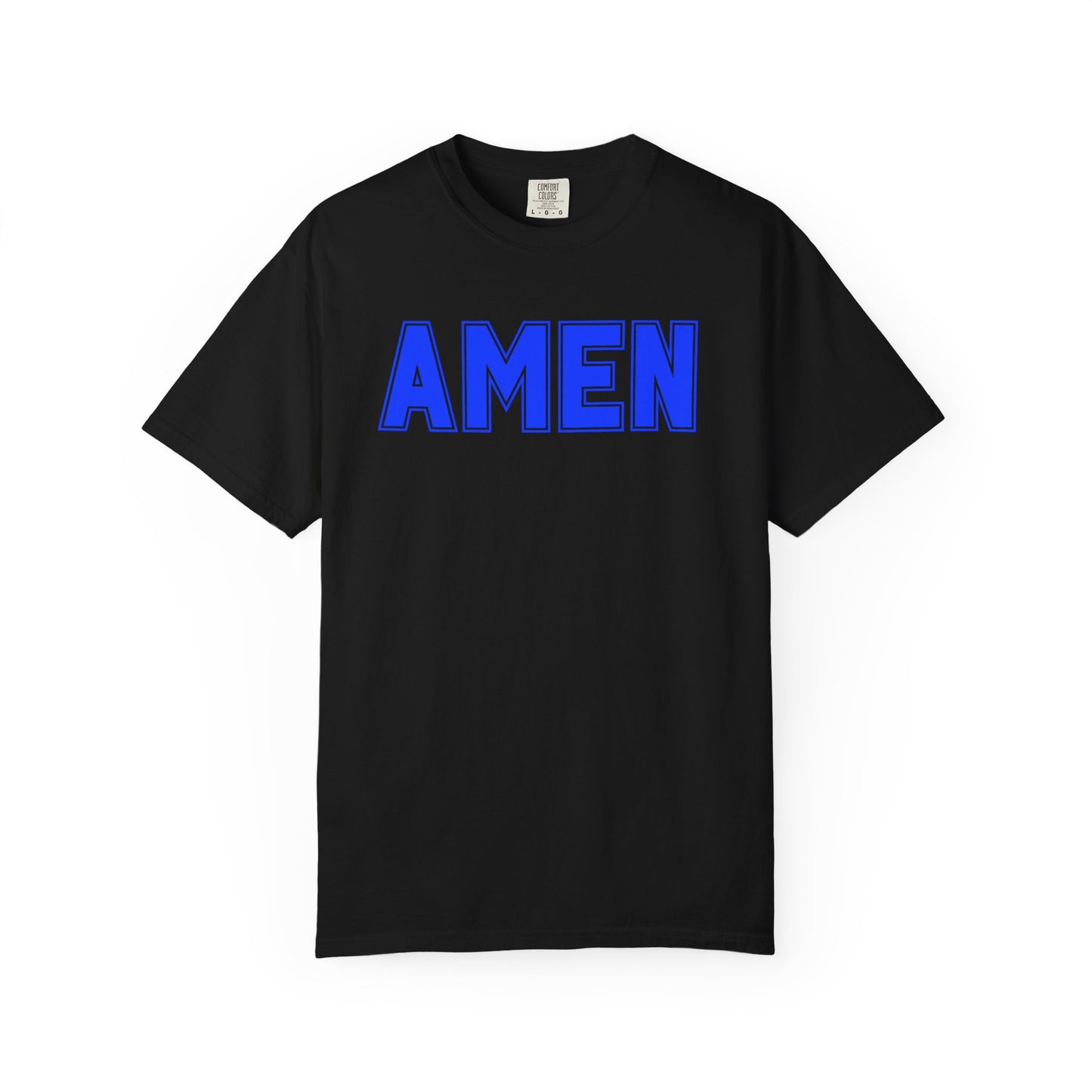 AMEN T-Shirt — Bold Blue Religious Graphic Tee