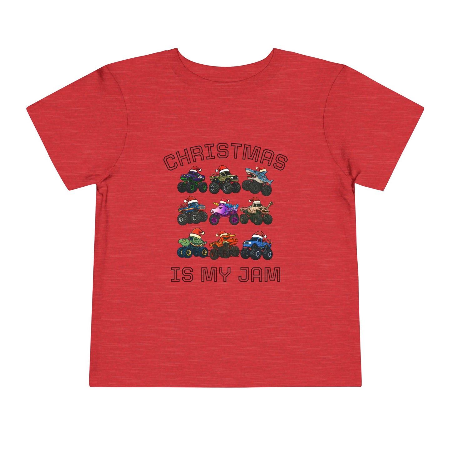 Toddler Tee - "Christmas Is My Jam" Monster Truck Holiday Shirt