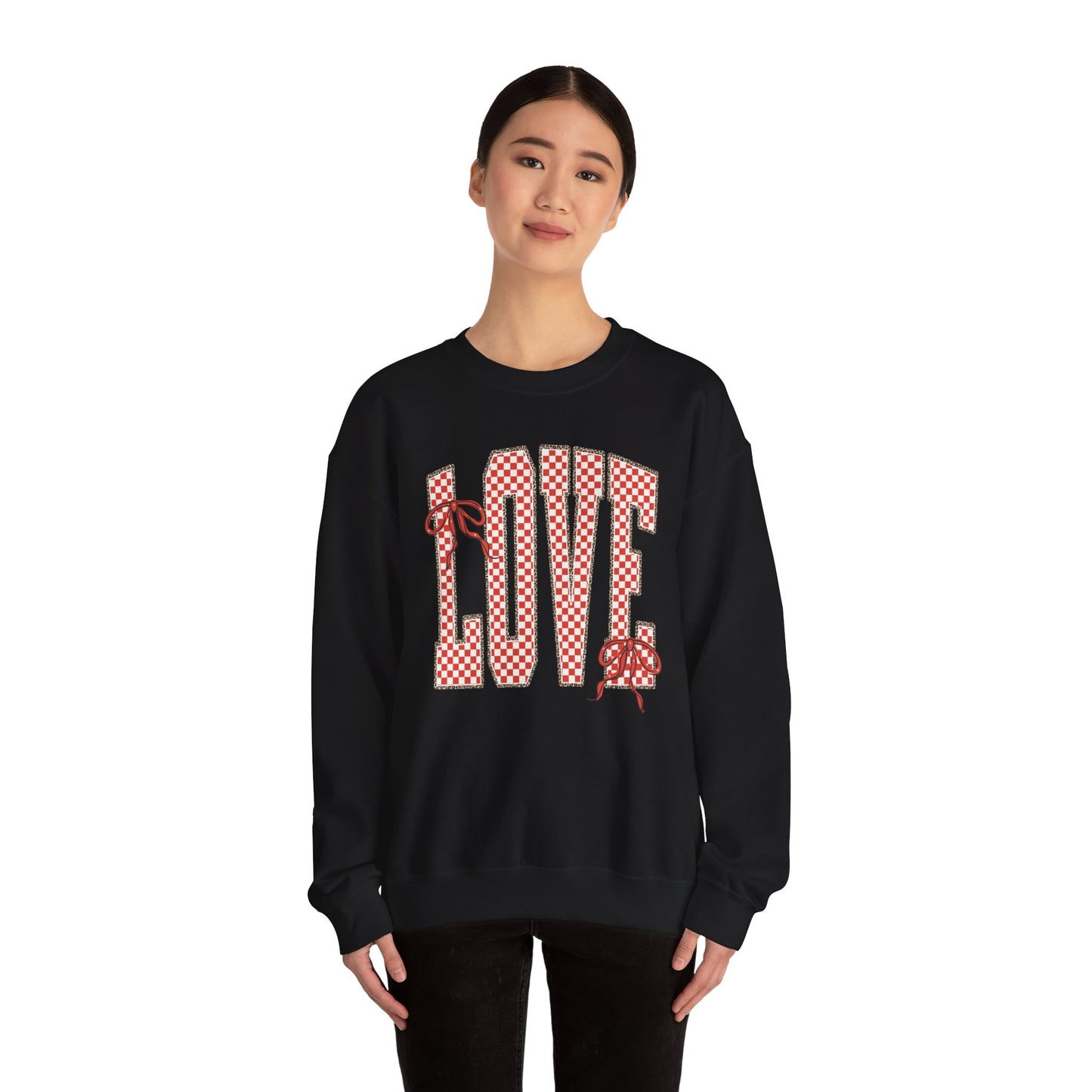 Love Leopard Check Valentines Sweatshirt