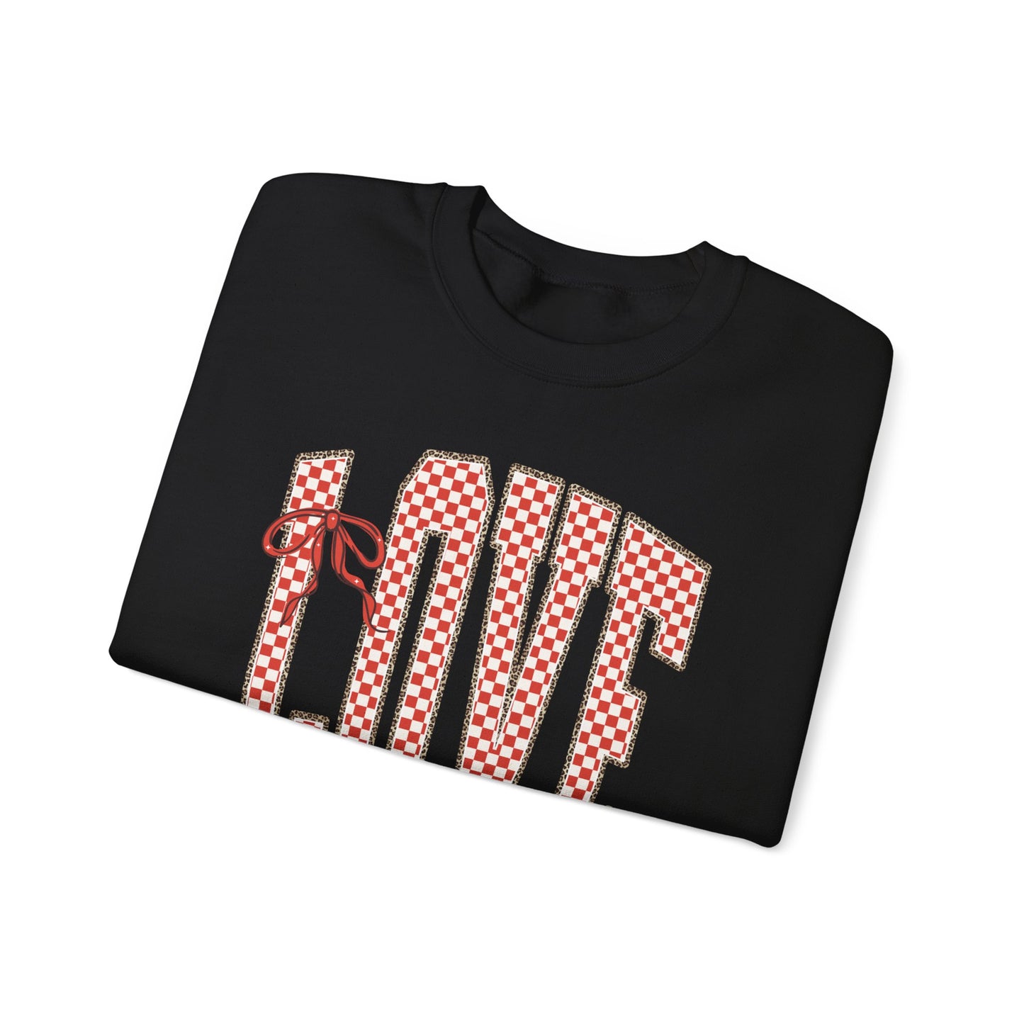 Love Leopard Check Valentines Sweatshirt