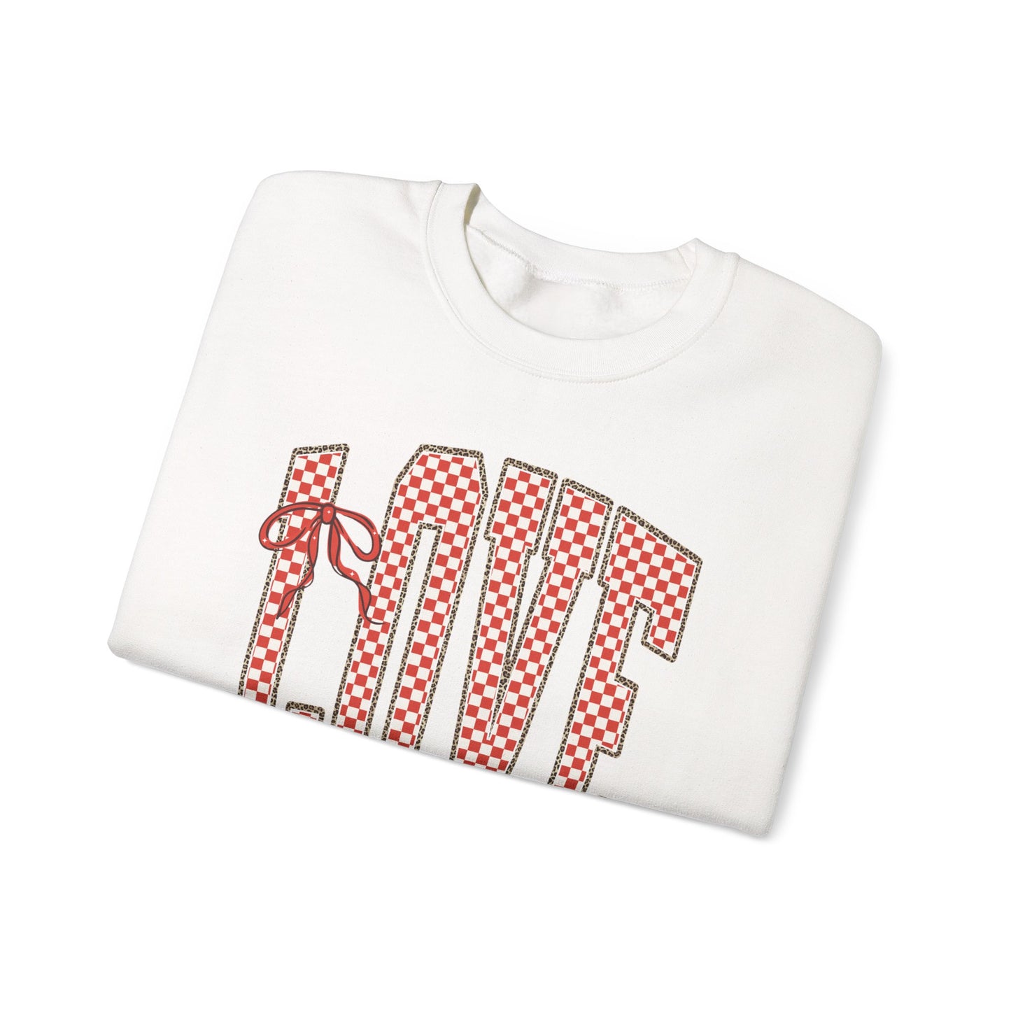 Love Leopard Check Valentines Sweatshirt