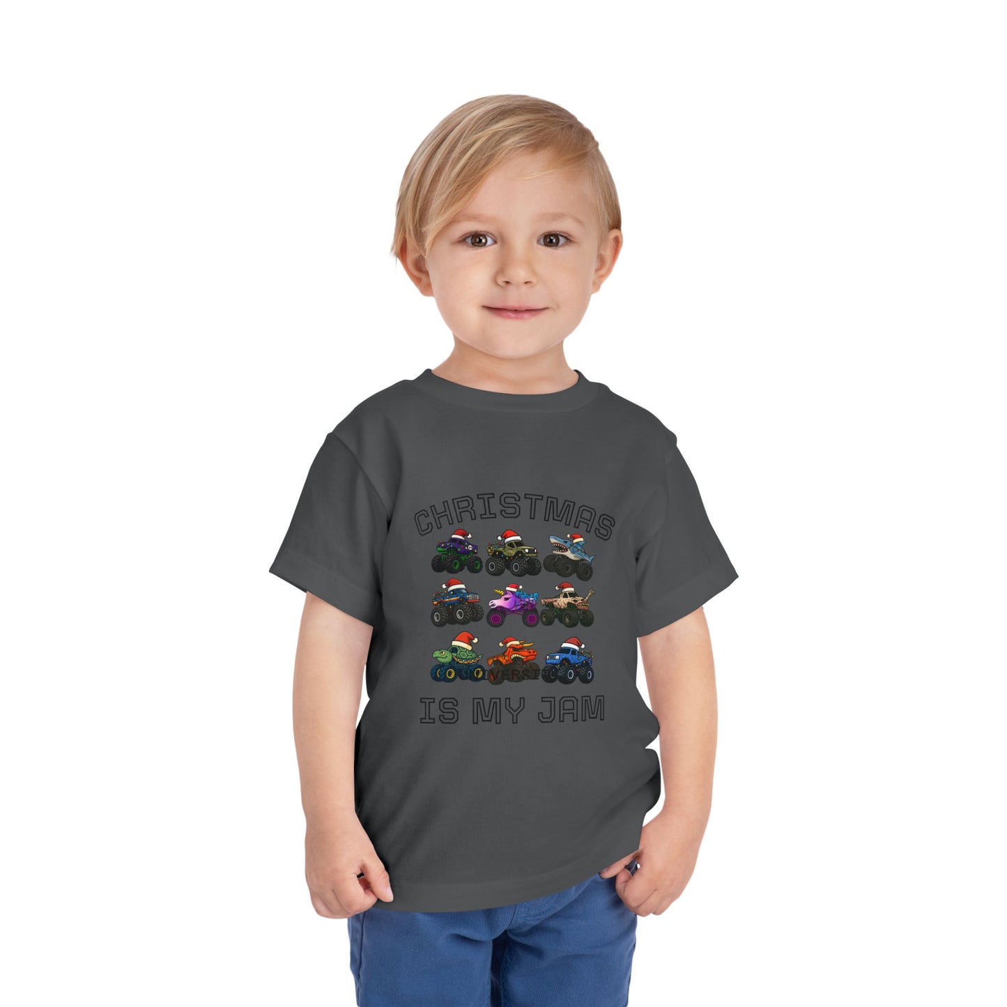 Toddler Tee - "Christmas Is My Jam" Monster Truck Holiday Shirt