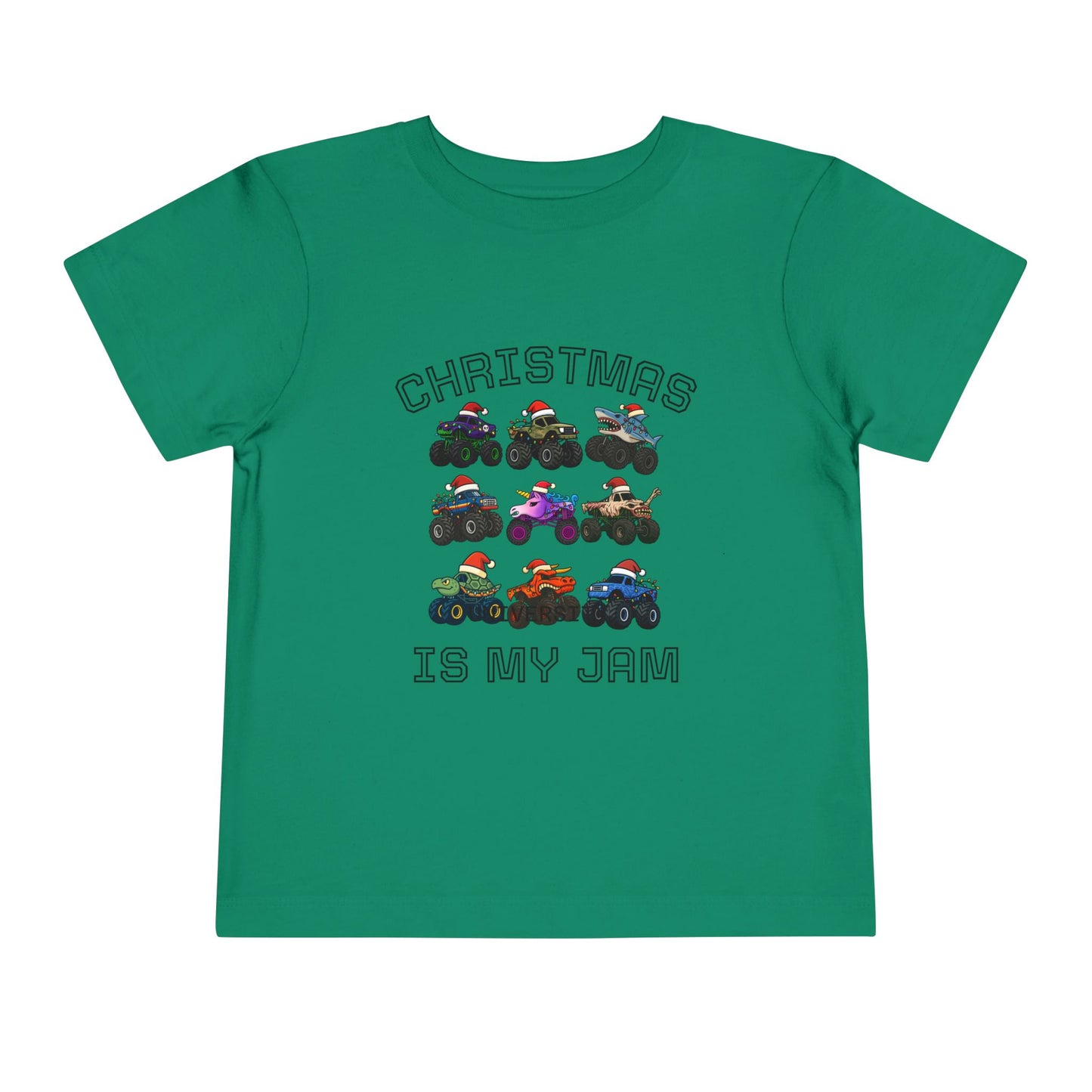 Toddler Tee - "Christmas Is My Jam" Monster Truck Holiday Shirt