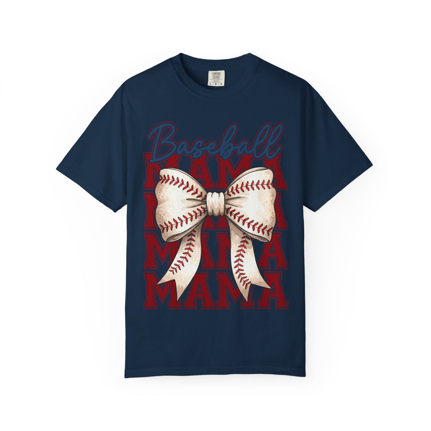 Baseball Mama T-Shirt — Bow Baseball Graphic Tee for Moms