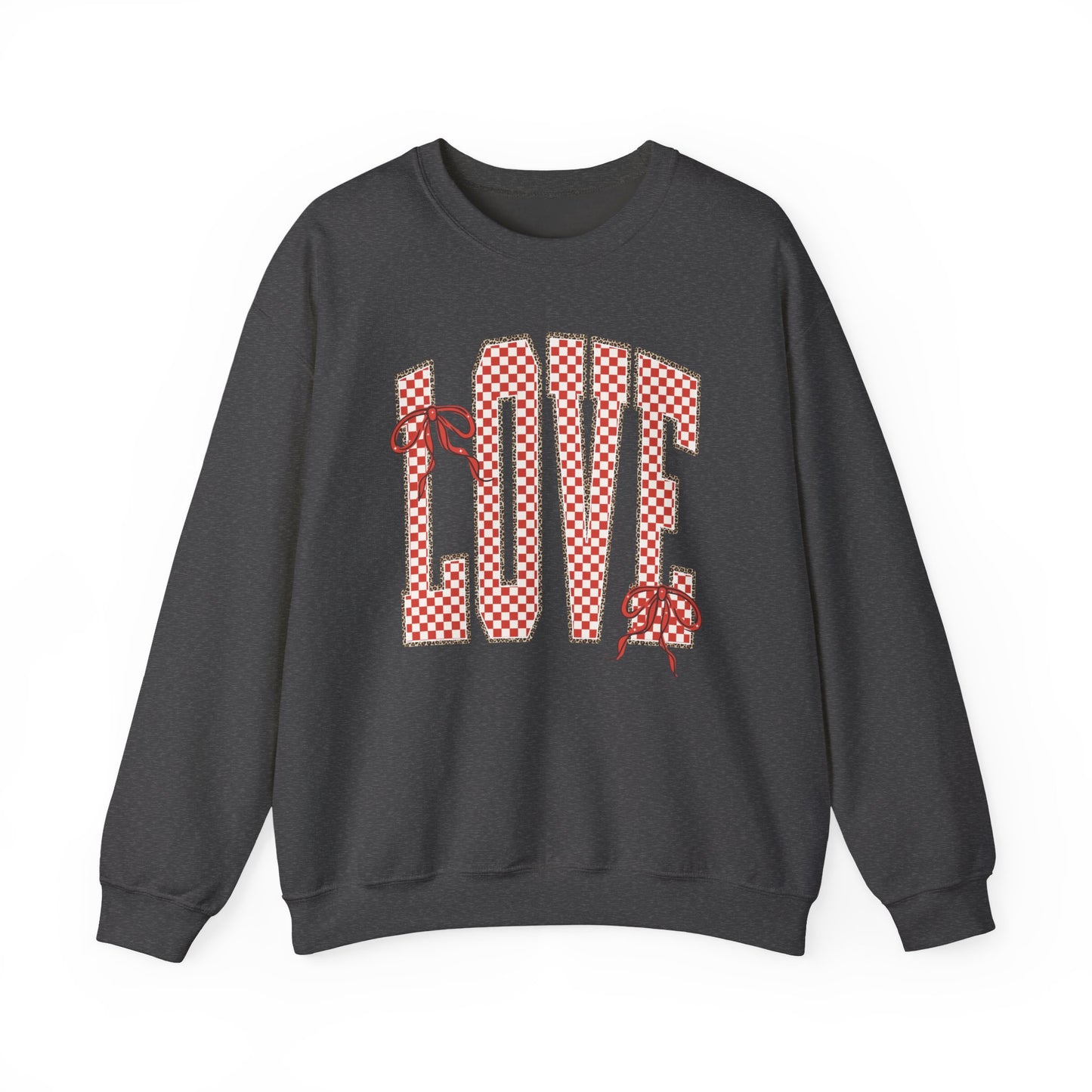 Love Leopard Check Valentines Sweatshirt