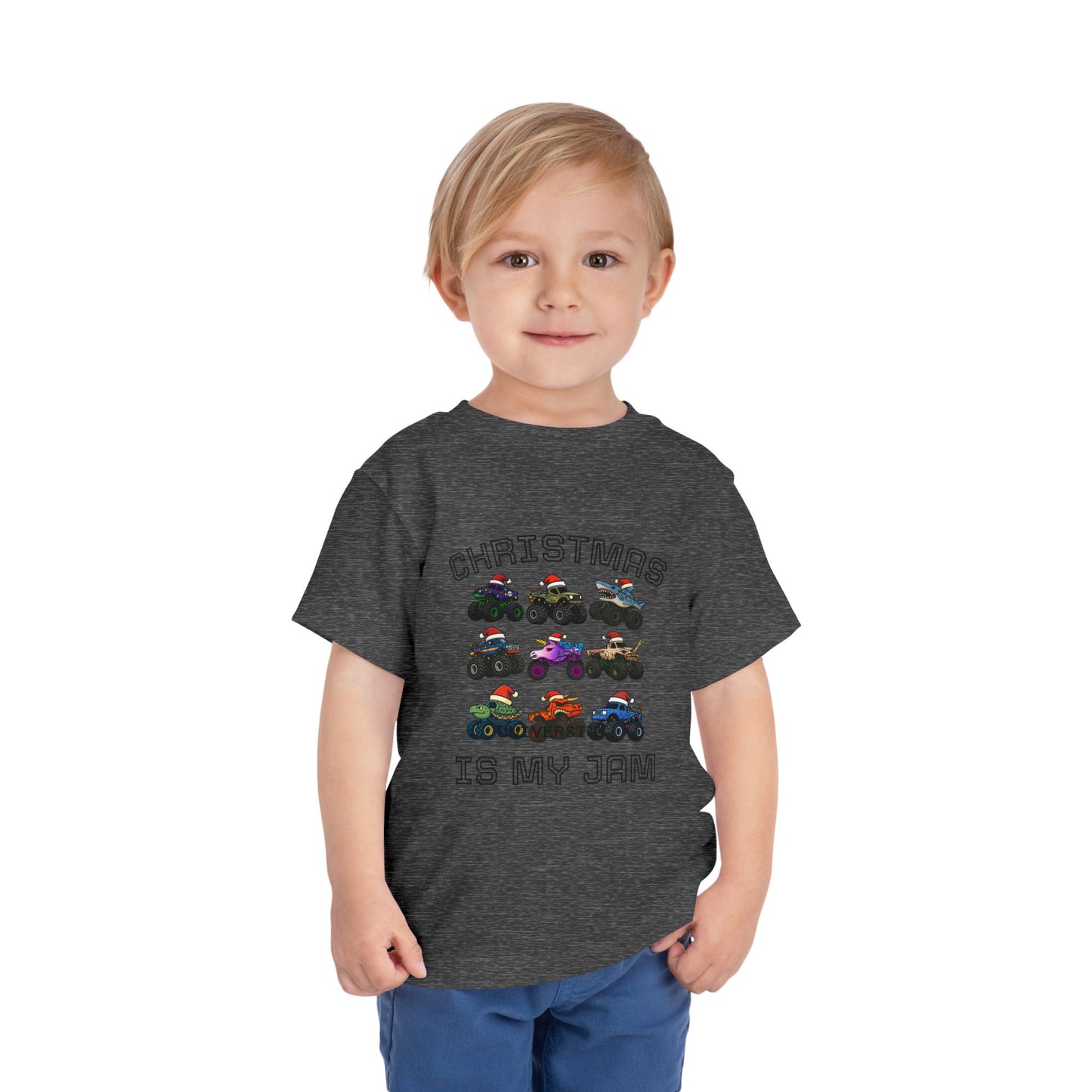 Toddler Tee - "Christmas Is My Jam" Monster Truck Holiday Shirt