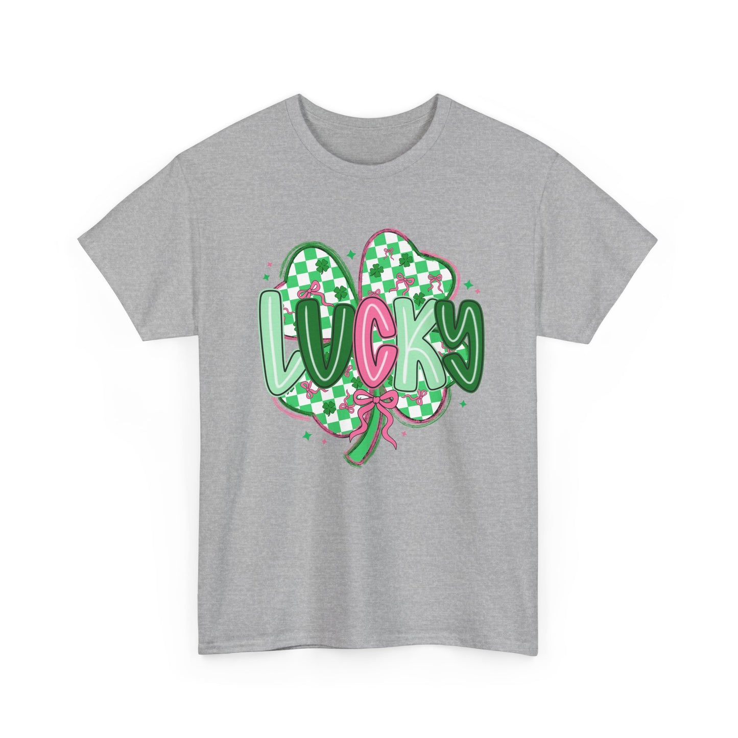 Lucky Clover Heart T-Shirt — Green Checkered St. Patrick’s Day Tee