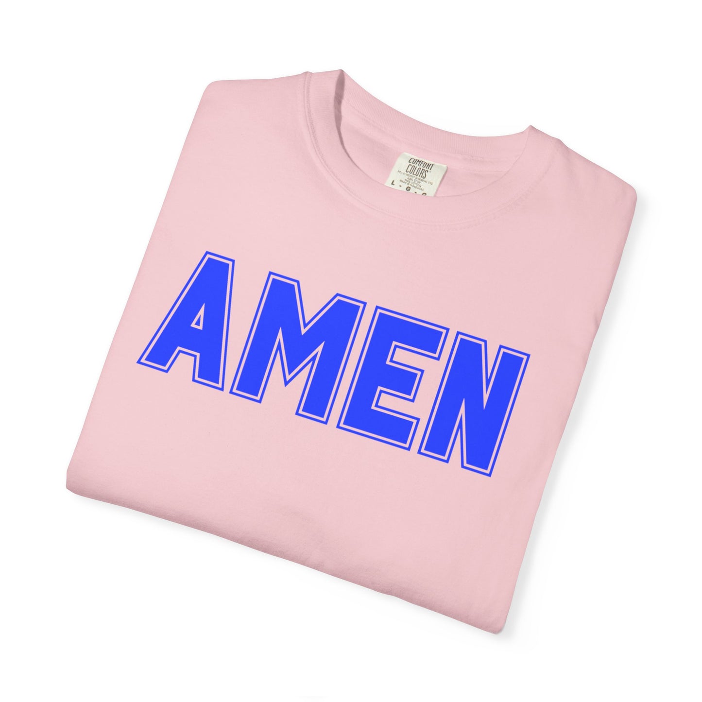 AMEN T-Shirt — Bold Blue Religious Graphic Tee