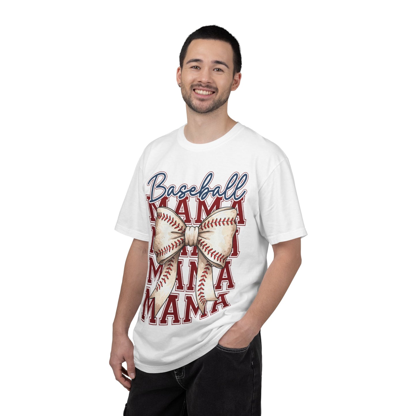 Baseball Mama T-Shirt — Bow Baseball Graphic Tee for Moms