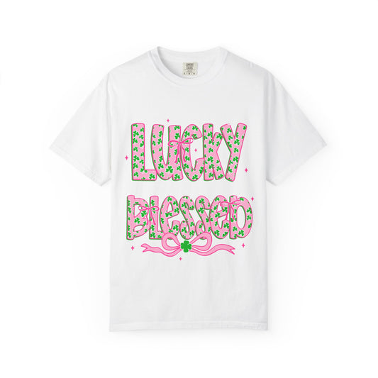 Lucky & Blessed T-Shirt — Floral Shamrock St. Patrick’s Day Tee