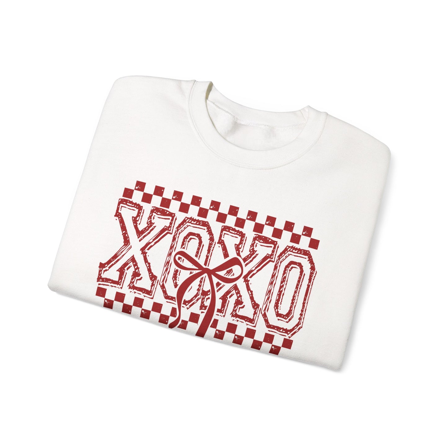 XOXO Check Crewneck Sweatshirt | Valentine Heart Checker Design