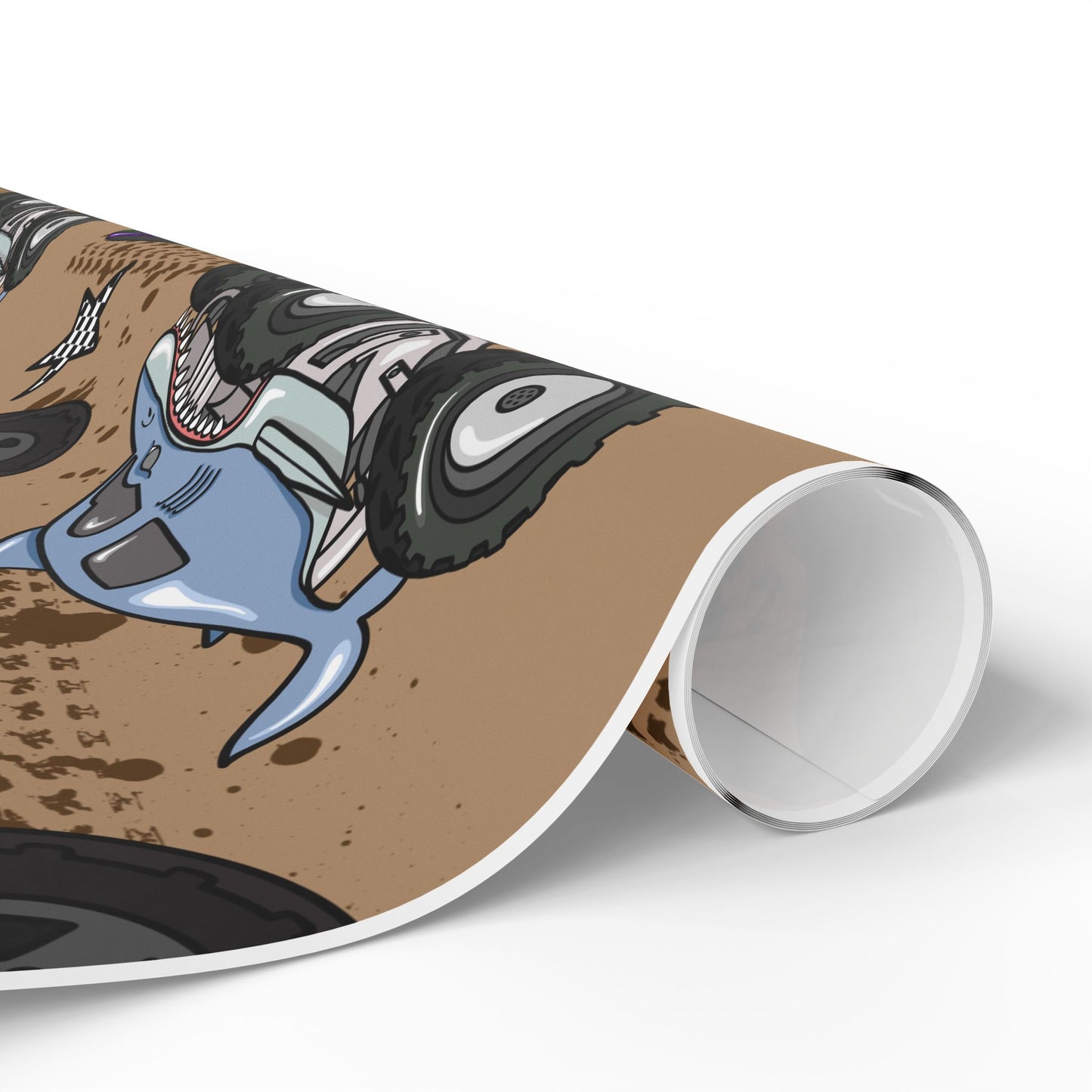 Monster Truck Wrapping Paper – Kids’ Brown Off‑Road Gift Wrap