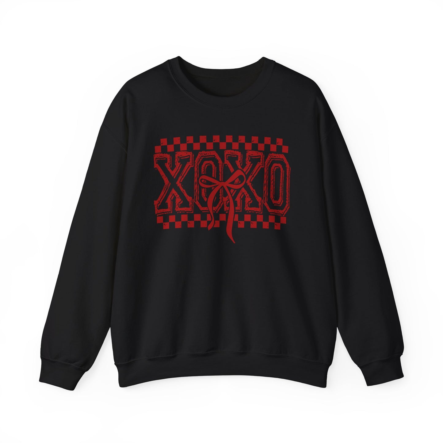 XOXO Check Crewneck Sweatshirt | Valentine Heart Checker Design