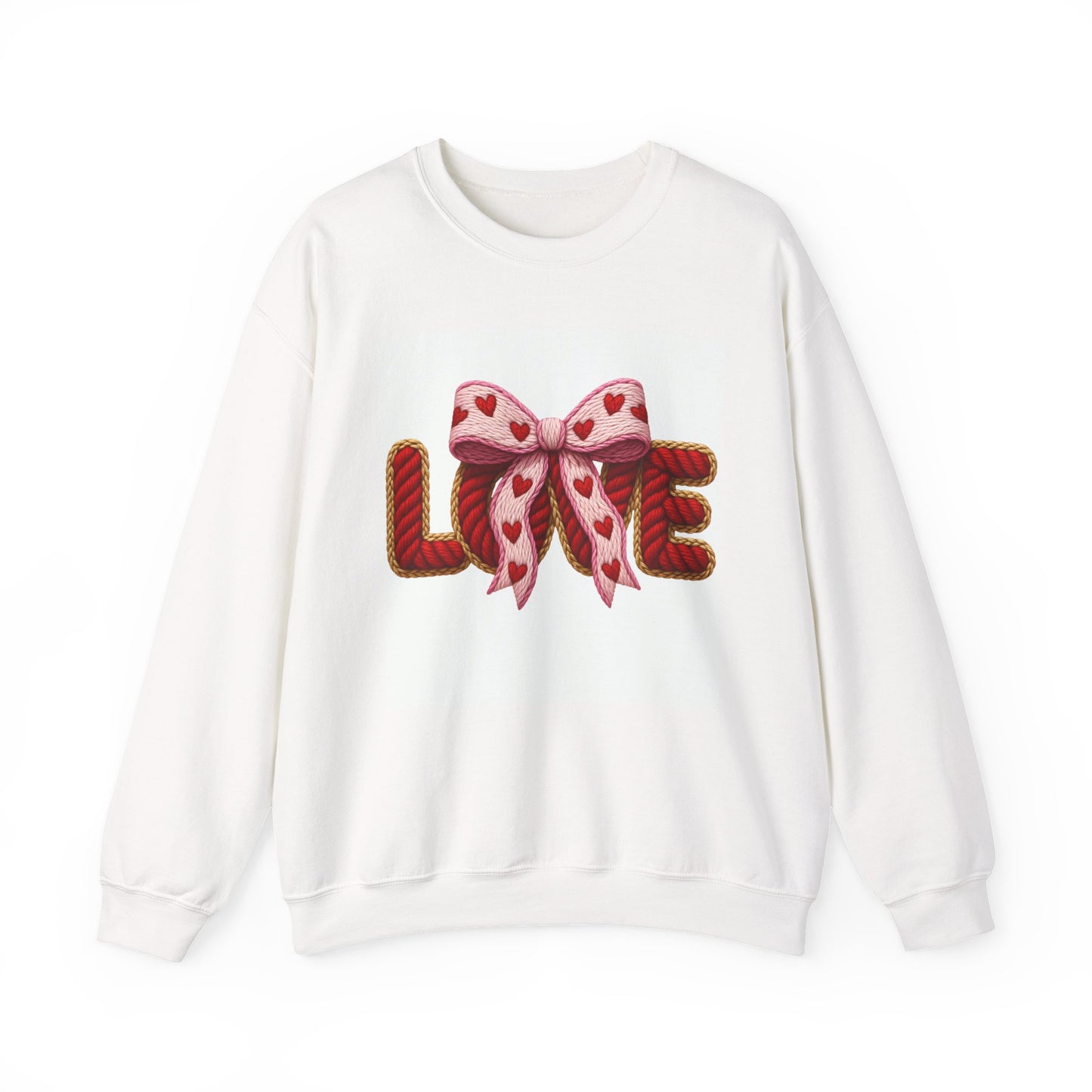 Love Bow sweatshirt | Heart Ribbon Valentine's Day design