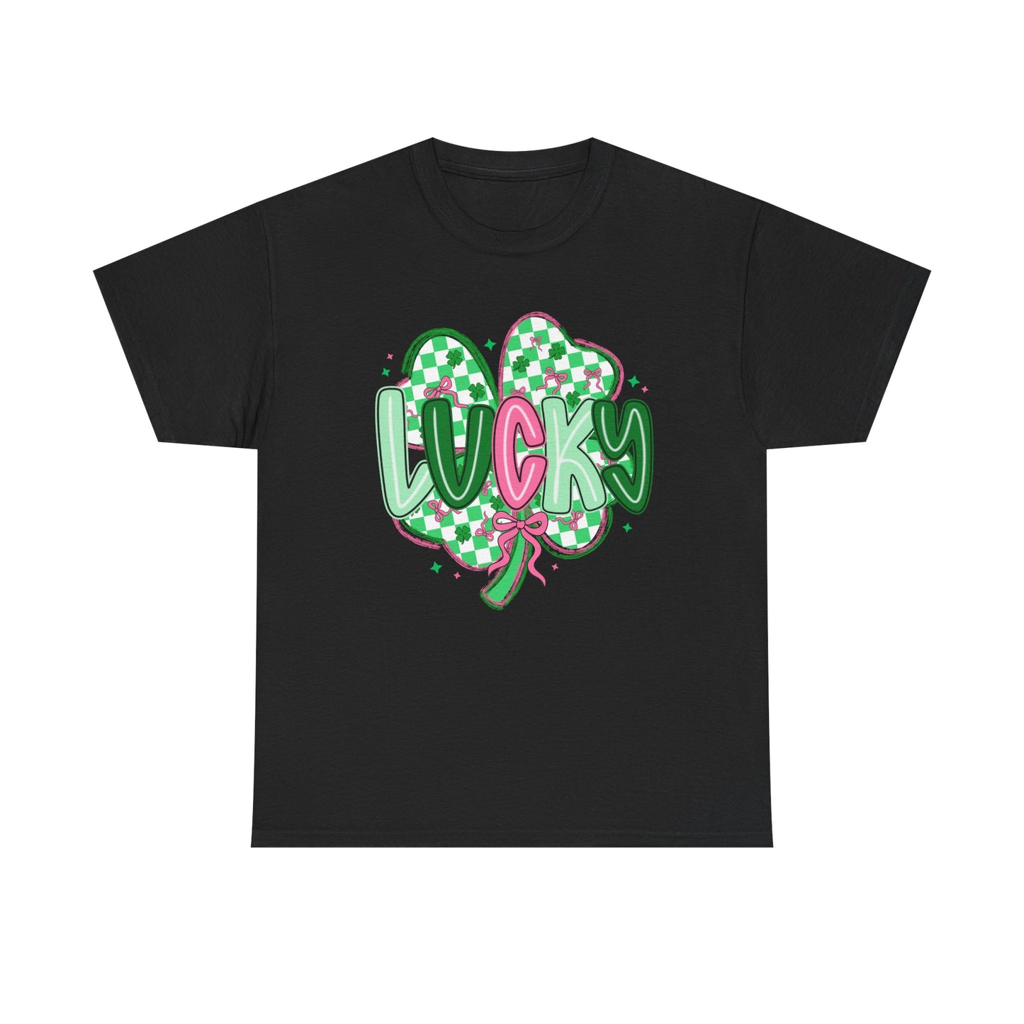 Lucky Clover Heart T-Shirt — Green Checkered St. Patrick’s Day Tee