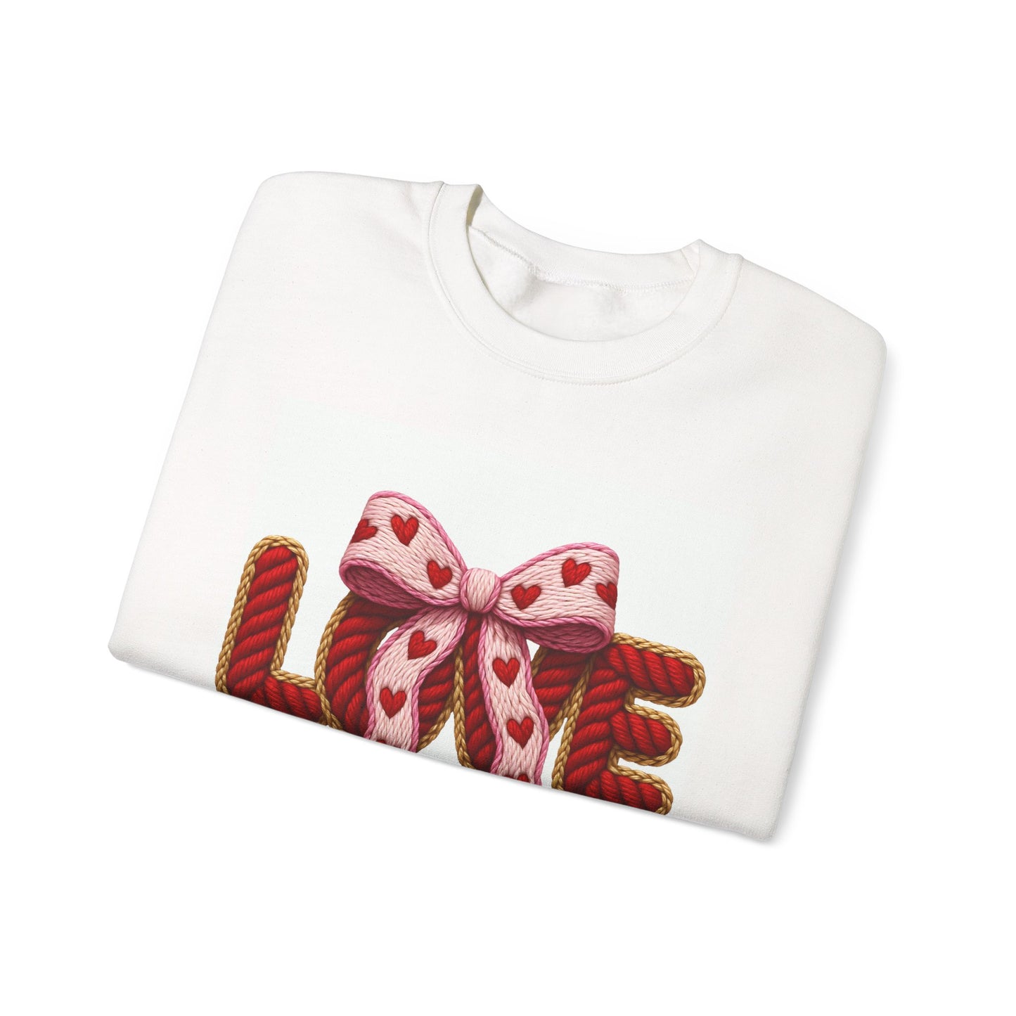 Love Bow sweatshirt | Heart Ribbon Valentine's Day design