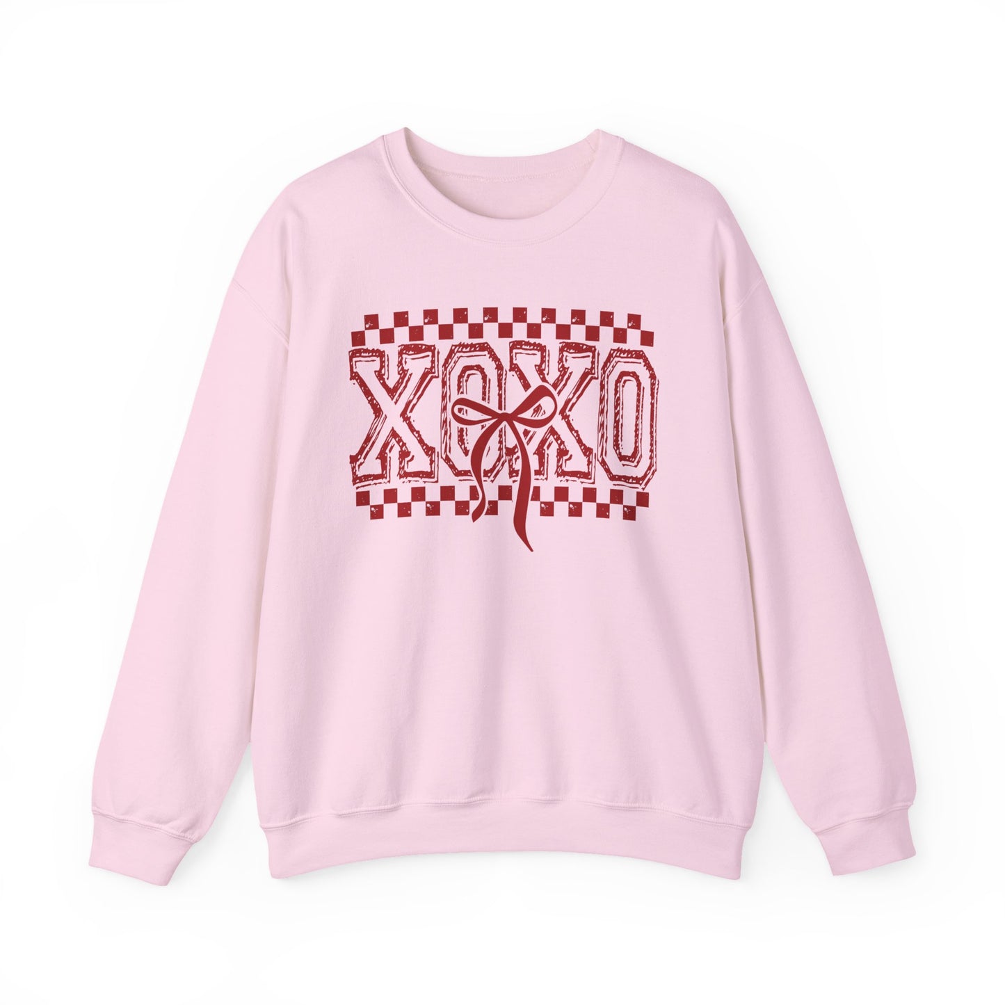 XOXO Check Crewneck Sweatshirt | Valentine Heart Checker Design